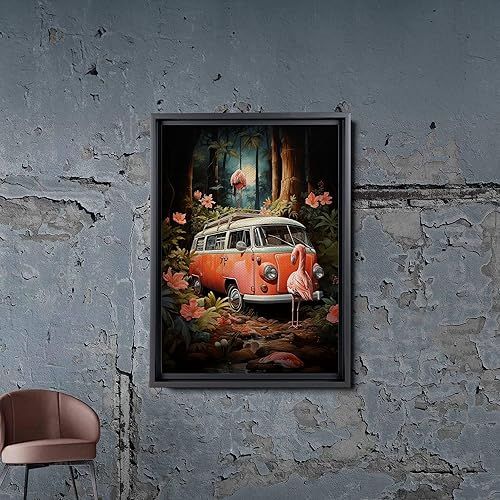 Miniatura 7 de Flamingo Wall Decor, Nature Wall Art, Flamingo Living room Wall Art, Flamingo Lover Gift, Flamingo wall art canvas, Canvas wall art, Flamingo On A