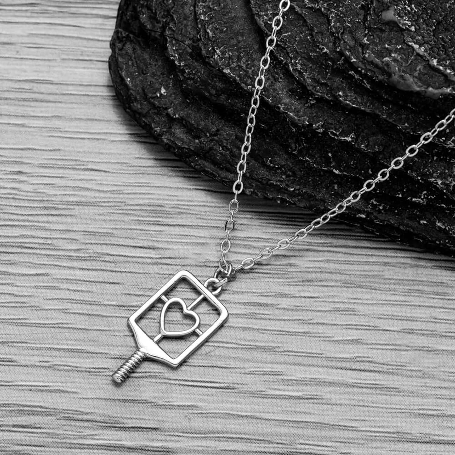 Pickleball Heart Necklace – Cute Lovestruck Pendant Jewelry for Women, Pickleball Gift for Players & Fans - Image 2