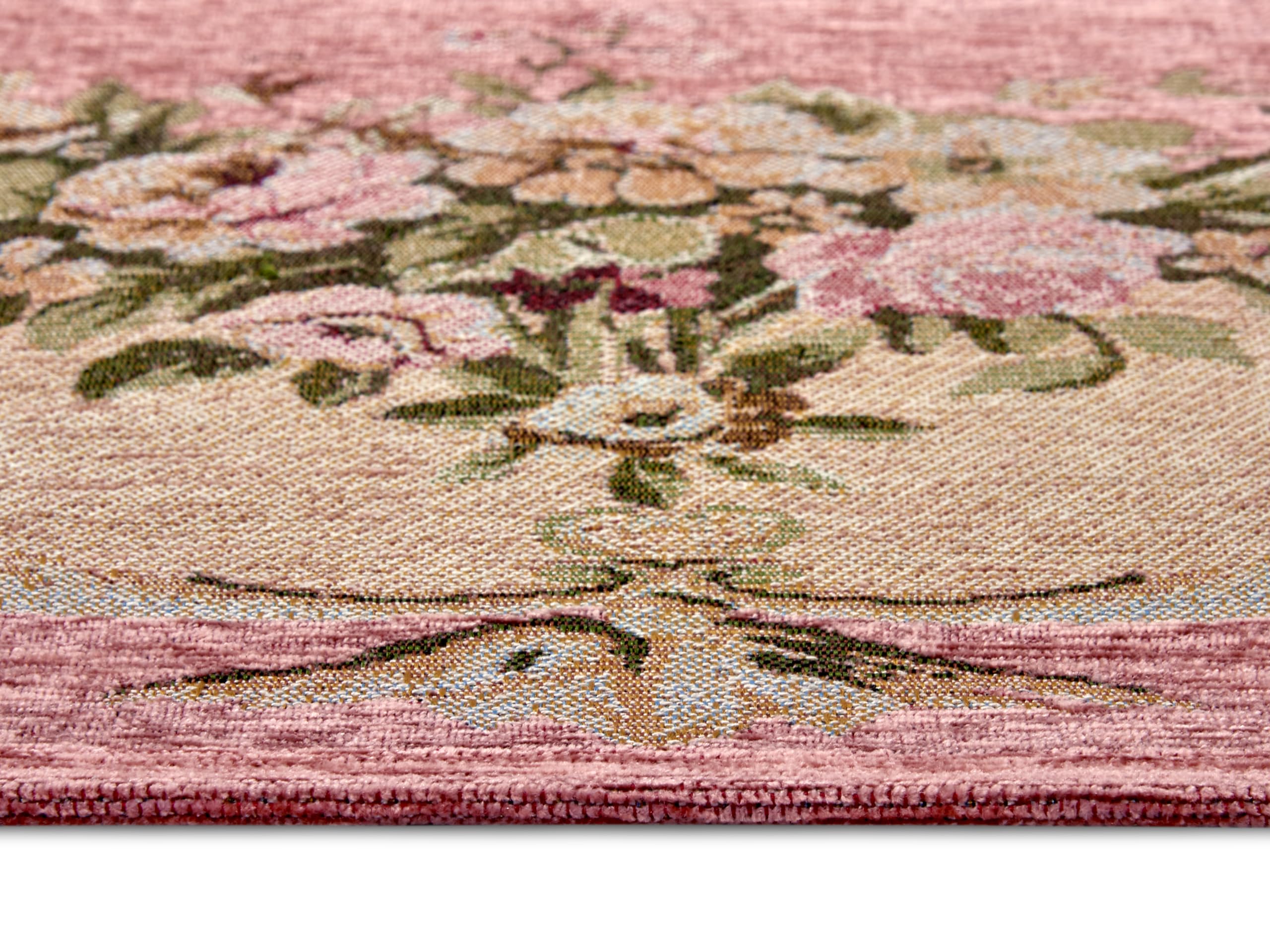 Hanse Home Asmaa Design - Tapis Oriental - Tissé à Plat - Motif Floral Vintage - Dessous antidérapant - Tissé de qualité supérieure - pour Salon, Chambre à Coucher, Salle à Manger, Couloir - Rose