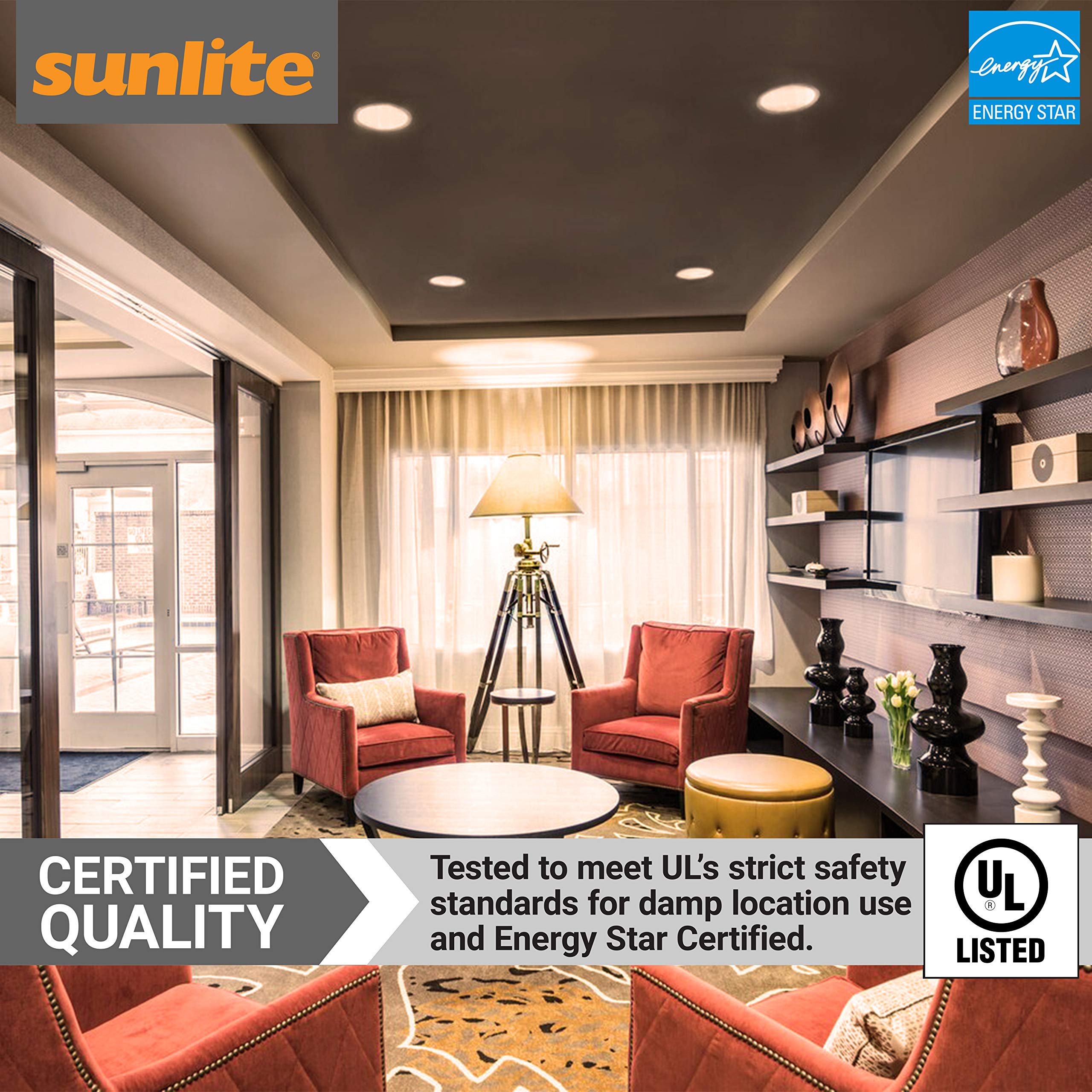 Sunlite 81332 LED BR40 Recessed Light Bulb 13 Watt 75W Equivalent 1100 Lumens Medium Base E26 Dimmable Flood — view 5