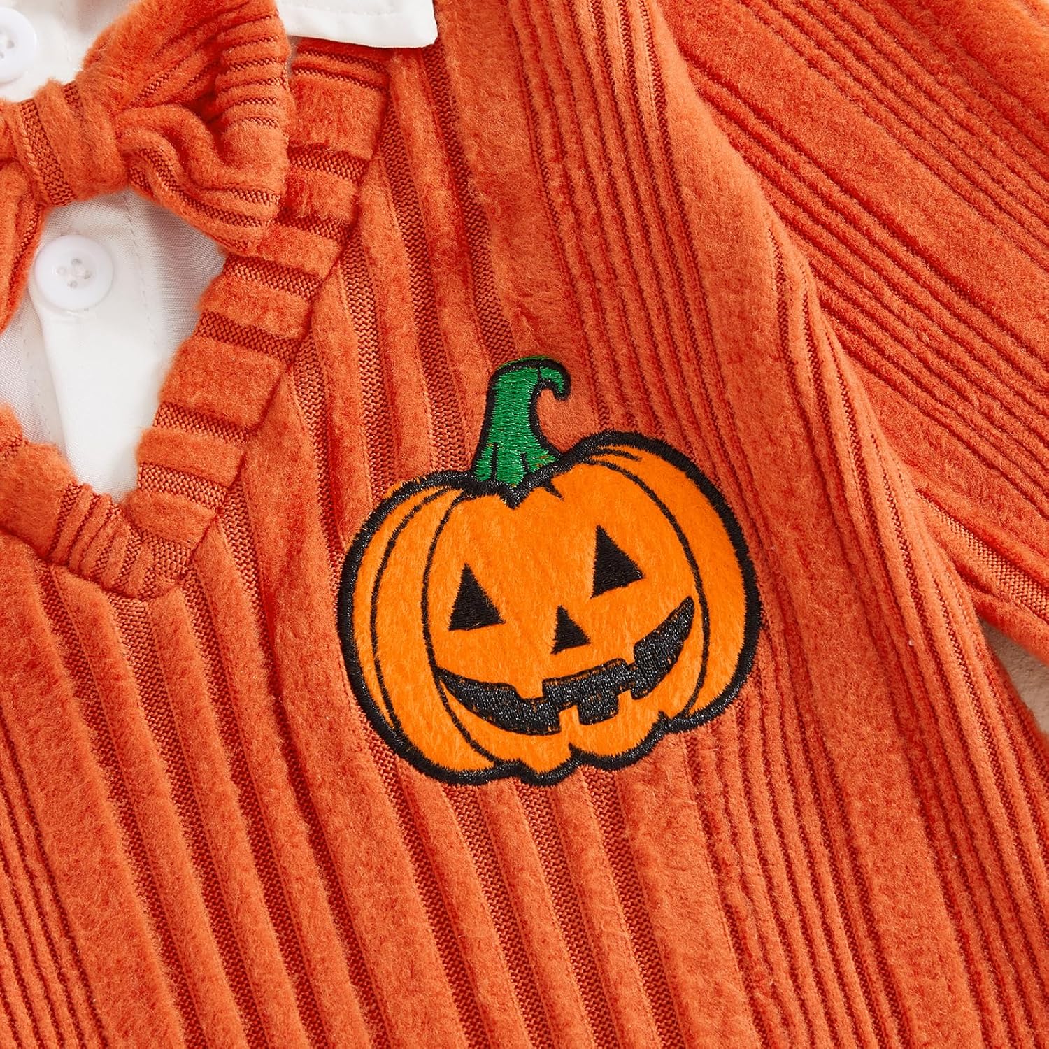 Twopumpkin Baby Boy First Christmas Outfit Newborn Trukey Knit Sweater Romper Long Sleeve Fleece Jumpsuit Warm Clothes - Image 4