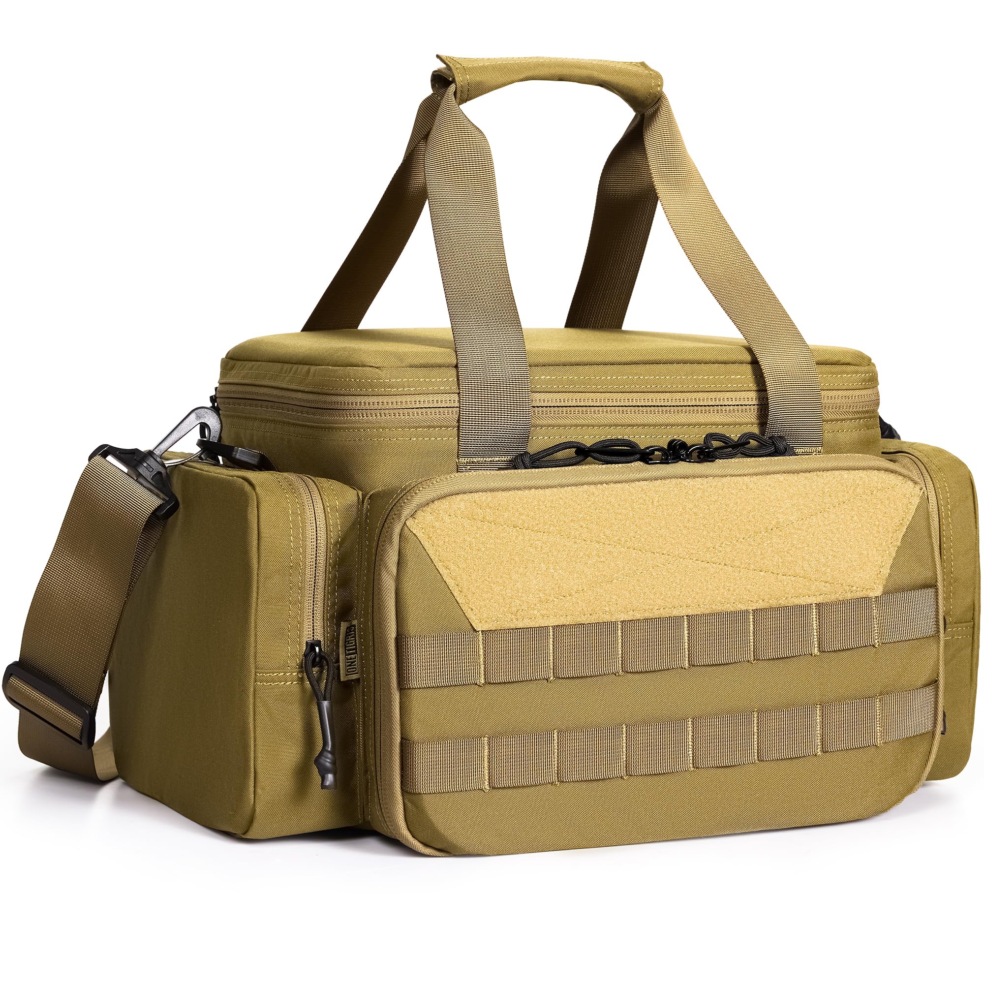 OneTigris Range Bag, Borsa Tattica per la Polizia, Borsa per Armi Tattiche per Caccia, Tiro a Segno, Pesca, Escursionismo, Outdoor, Marrone Coyote
