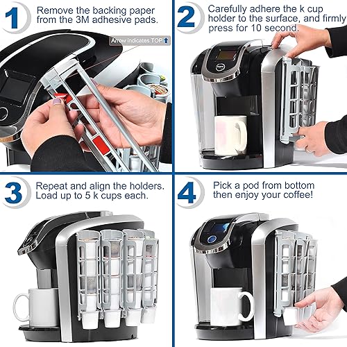 Miniatura 40 de STORAGENIE Soportes para tazas K, soportes para cápsulas de café para Keurig, soportes para KCup, almacenamiento de cápsulas K que ahorran espacio,
