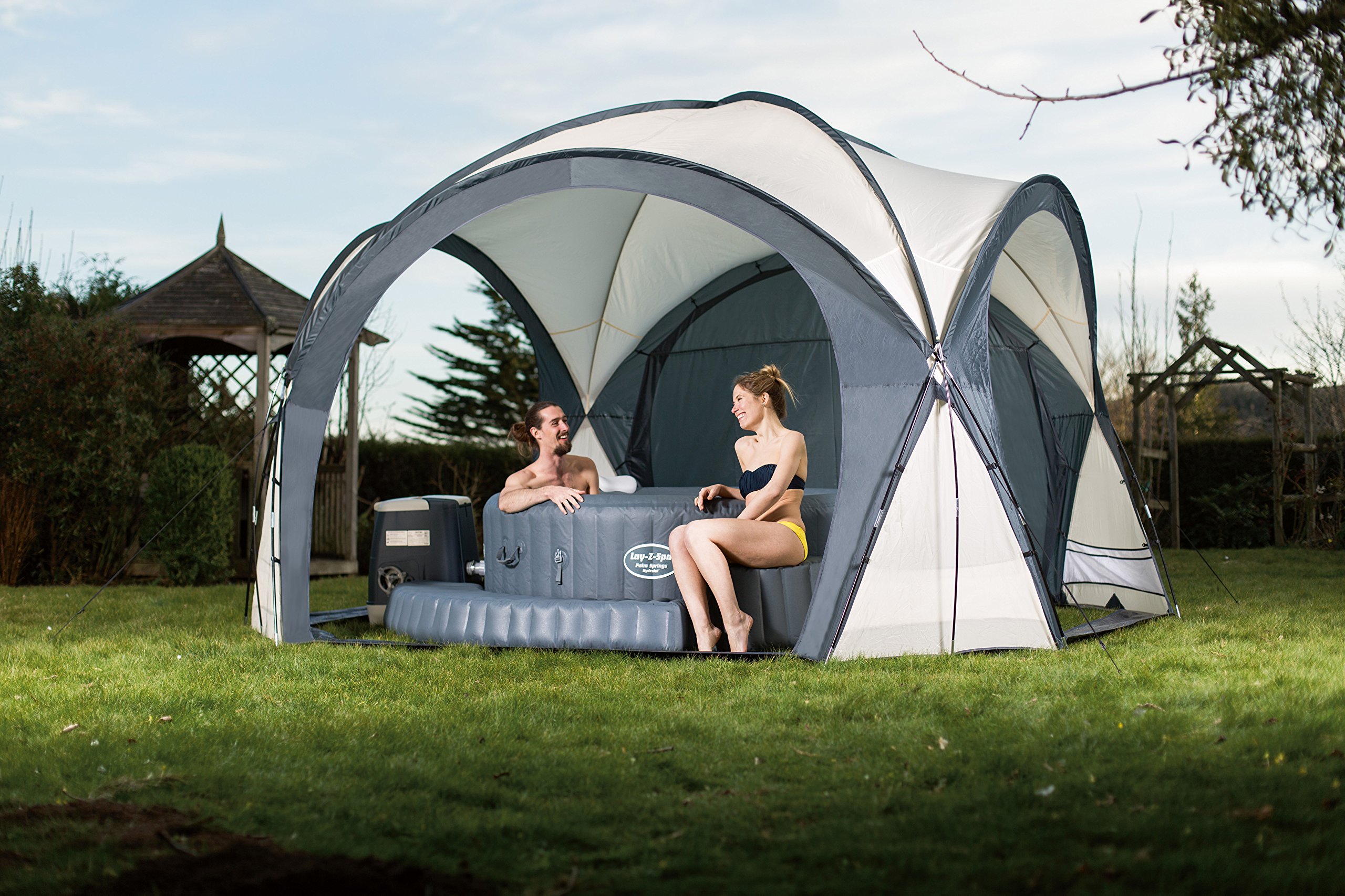 Bestway Lay-Z-Spa Pavillon, weiß-grau, 390 x 390 x 255 cm, 58460-05