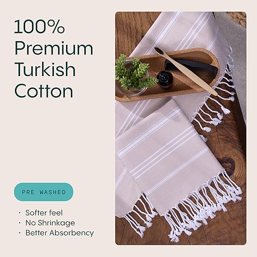 Miniatura 3 de WETCAT Juego de 2 toallas de mano turcas con lazo para colgar (20 x 30), 100% algodón, suaves, toallas de cocina bohemias prelavadas, toallas de