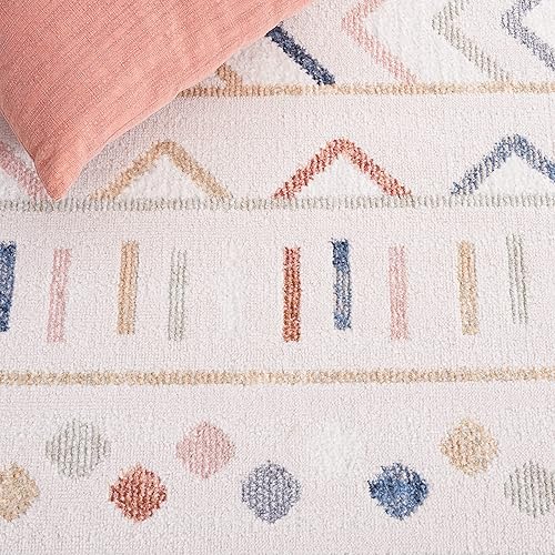 Miniatura 5 de Safavieh Blair Collection - Alfombra redonda de 6 pies y 7 pulgadas, color beige y multicolor, BLR226B, lavable a máquina, para entrada, vestíbulo,