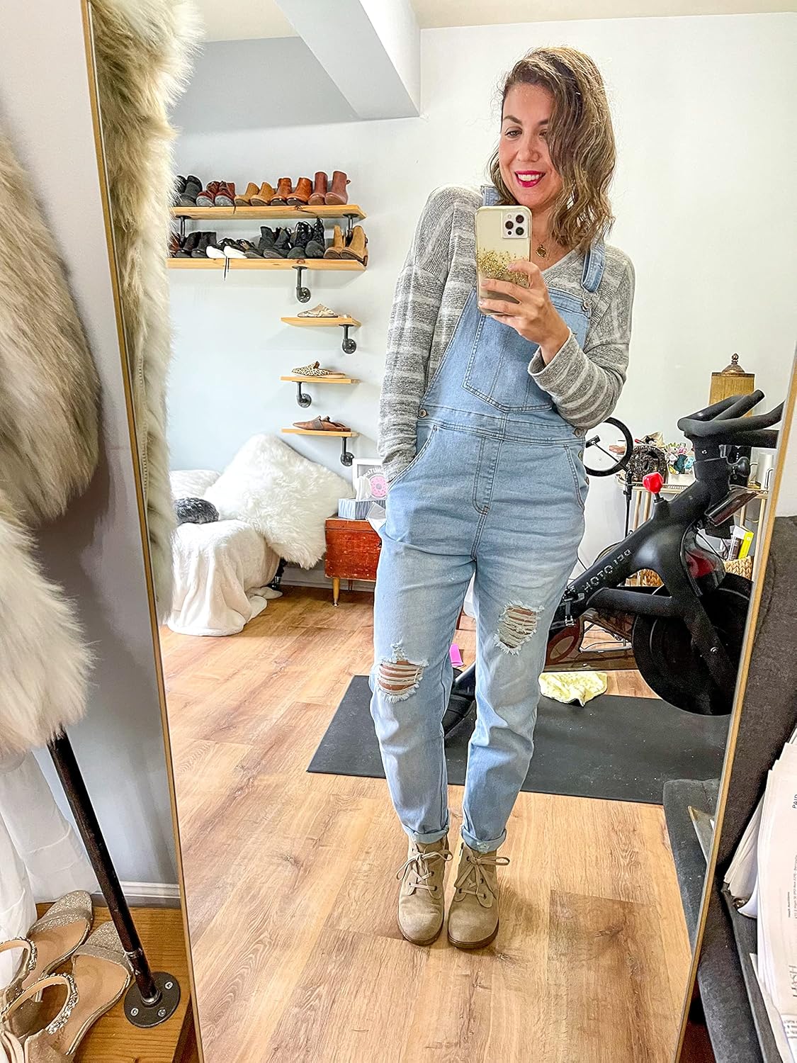 Vetinee Womens Classic Adjustable Straps Pockets Denim Bib Overalls Jeans Pants - Image 4