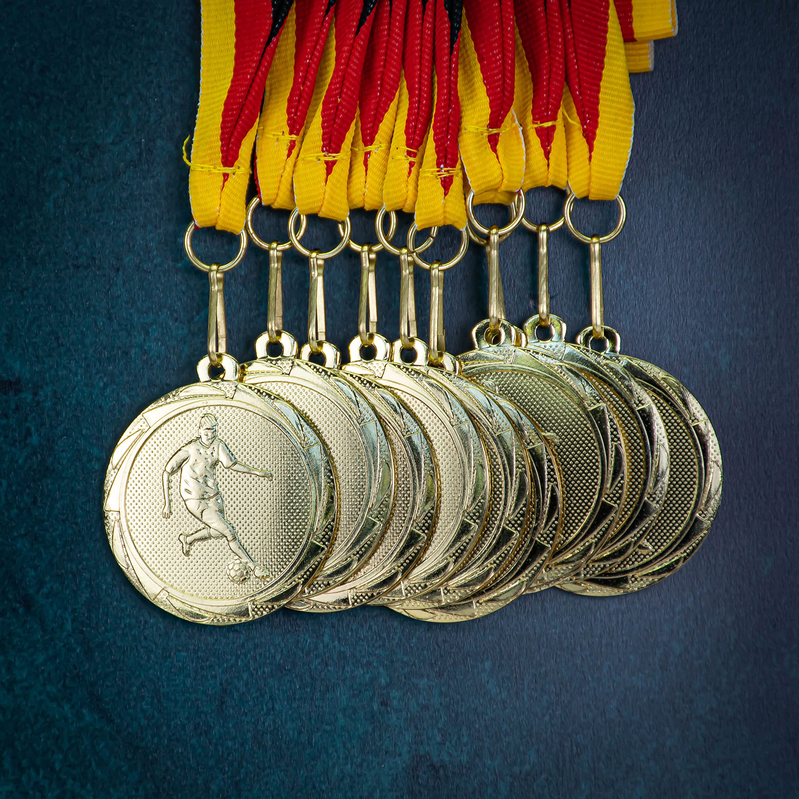 Emaraxy Medalla de la Copa Mundial de Qatar Medalla Mundial de Fútbol Medalla Plata - 3 Pulgadas de Ancho Medalla Cuello en V
