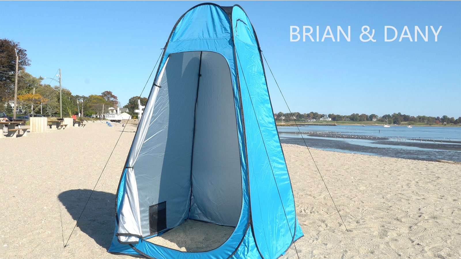 BRIAN & DANY Pop Up Shower Tent, carpa portátil para cambiarse con refugio contra lluvia y ventanas, carpa de privacidad para camping, baño o ducha, UPF 50+ y resistente al agua, 47.2" x 47.2" x 74.8", negro miniatura 7