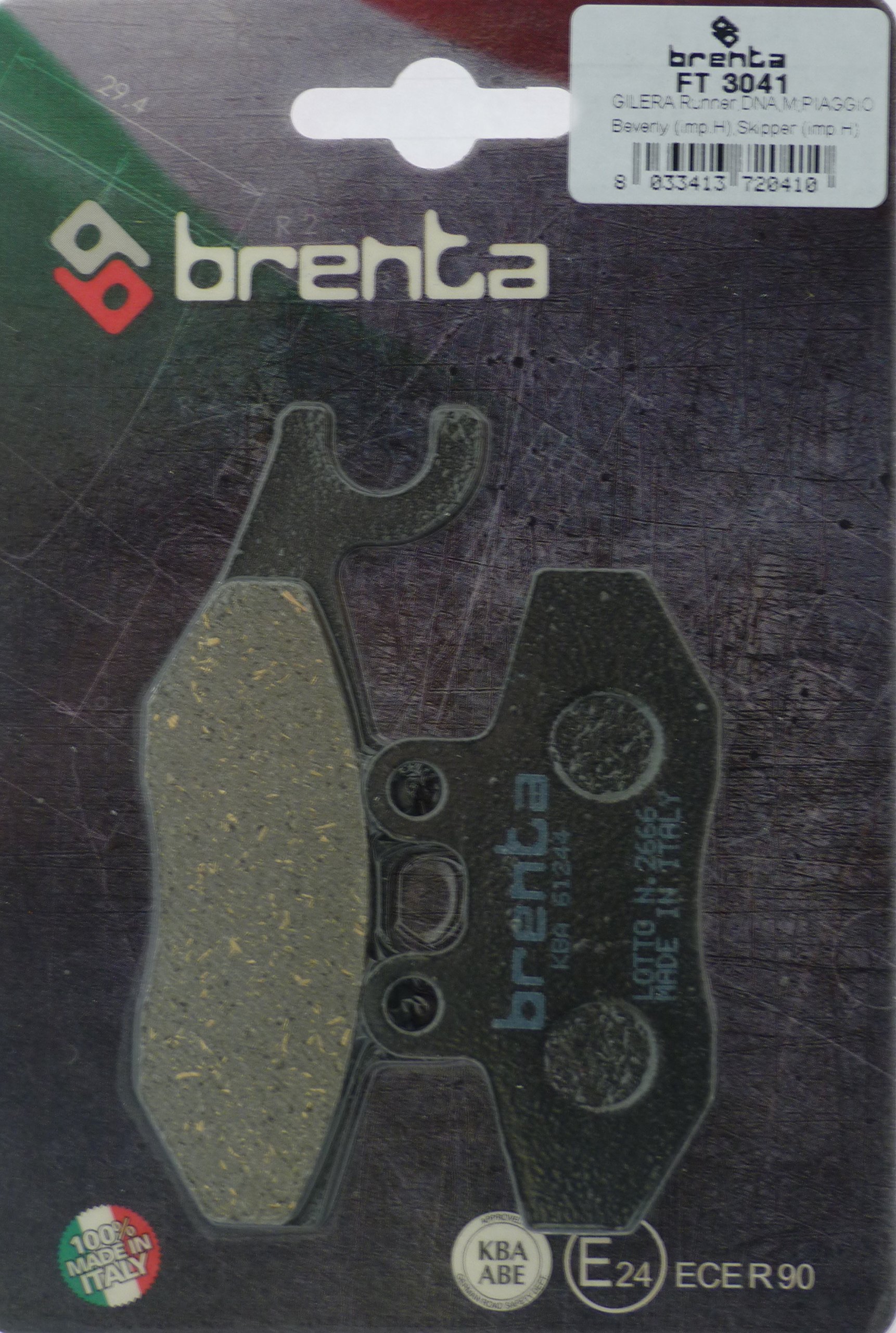 Plaquettes De Frein Organiques Moto Brenta - Compatibles Aprilia, Beta, Derbi, GasGas, Peugeot, Yamaha, Etc. - Pour Scooter Et Moto Légère - 11