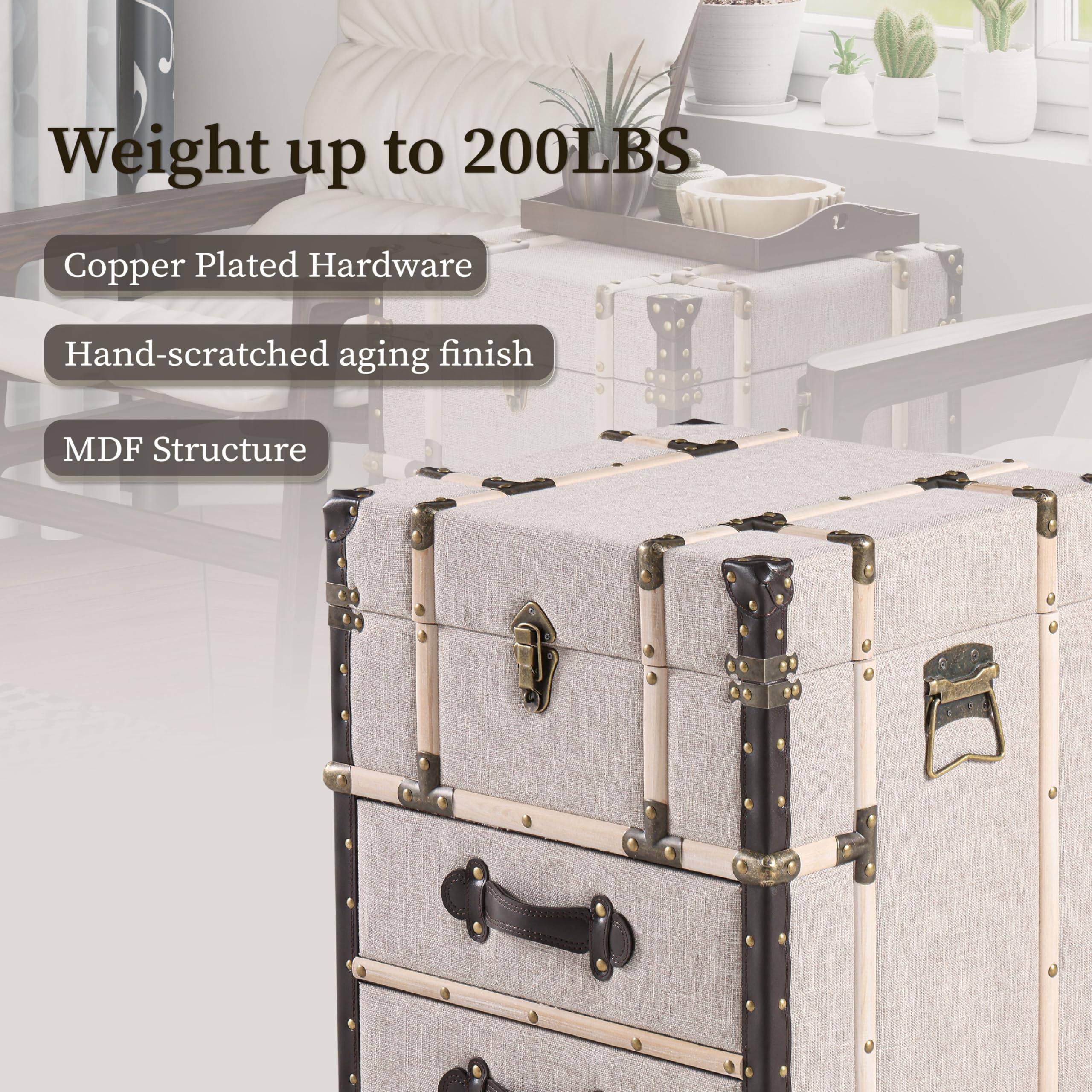 Amazon.com: Aoikax Vintage Storage Chest with Buckle Hinged Top