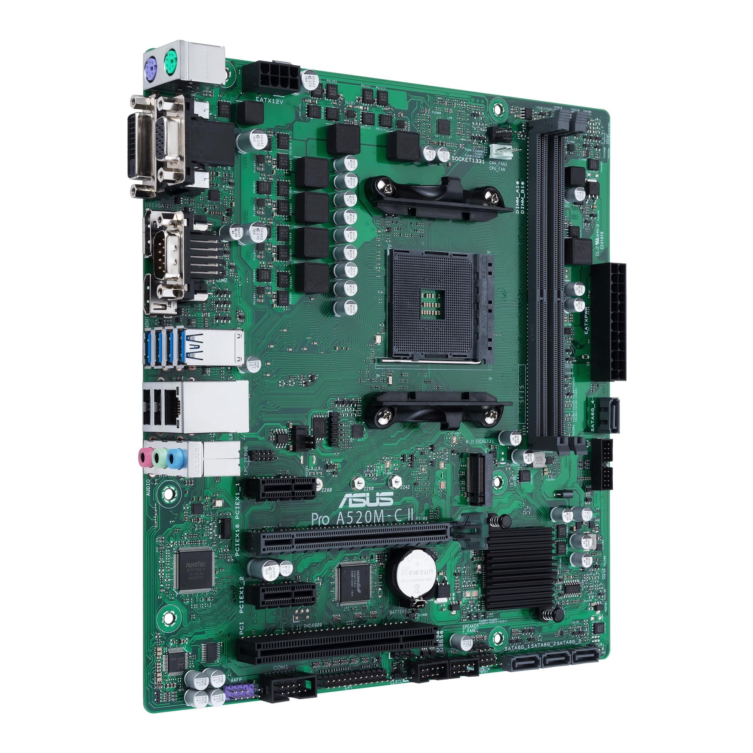 ASUS PRO A520M-C II/CSM Business Mainboard Sockel AMD AM4 | mATX, LPC Debug Header, ASUS Control Center Express, unterstützt SMBUS-Header, Remote IT Management
