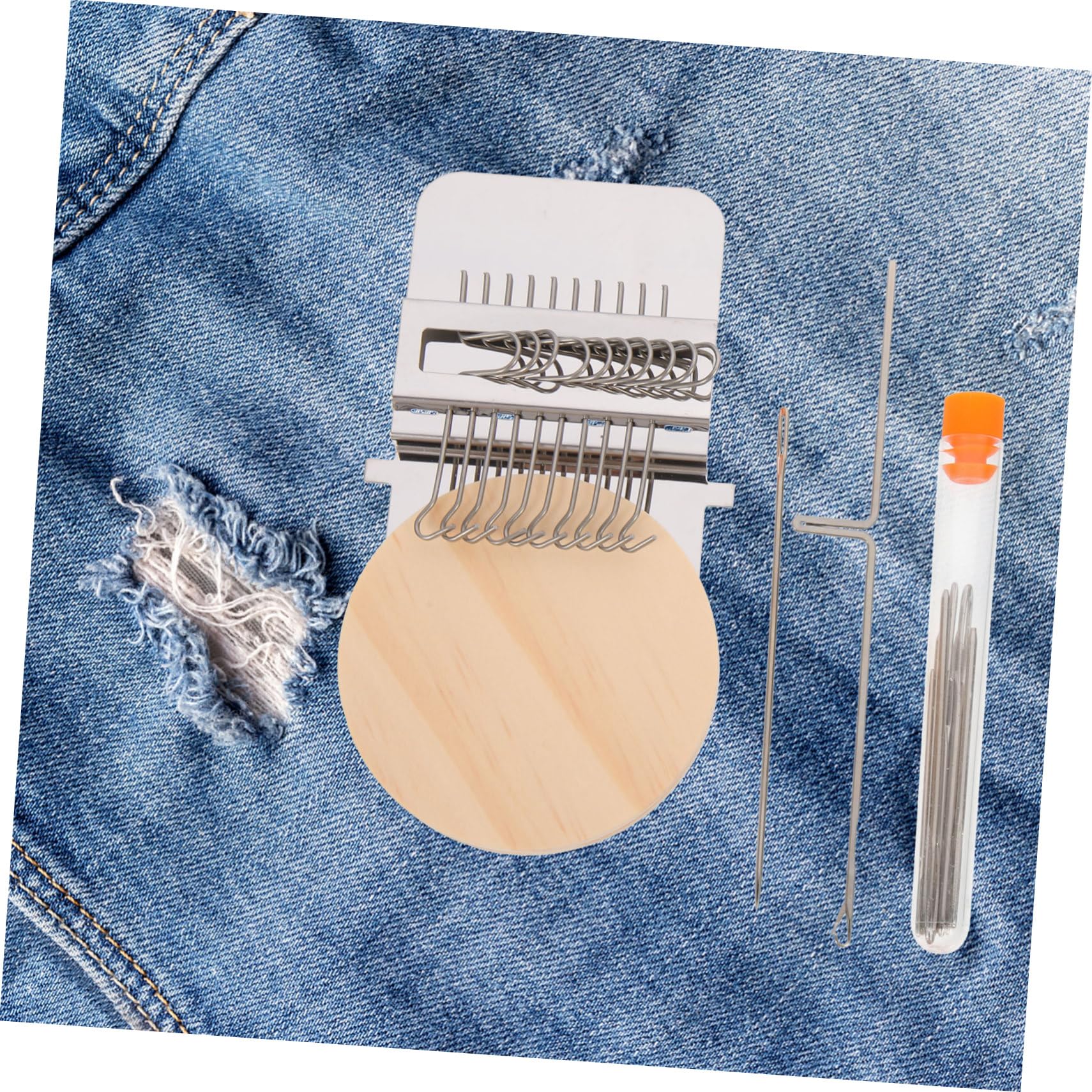 SEWACC 3sätze Kleiner Webstuhl Für -reparatur Strickmaschine Für Kleidung Darning Werkzeugset Mit Nadeln Und Gummibändern Für Anfänger Und Handarbeitsliebhaber