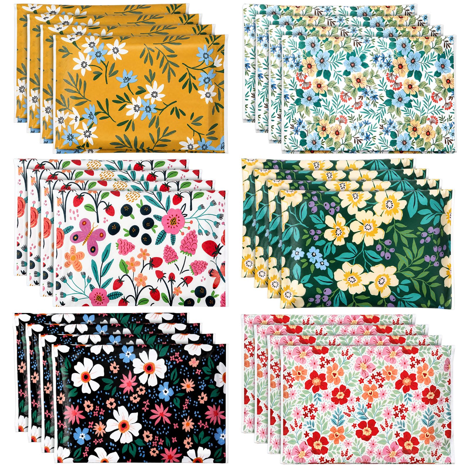 24 Packs Wildflower Pocket Tissues Bulk Slim Facial Tissue Packs