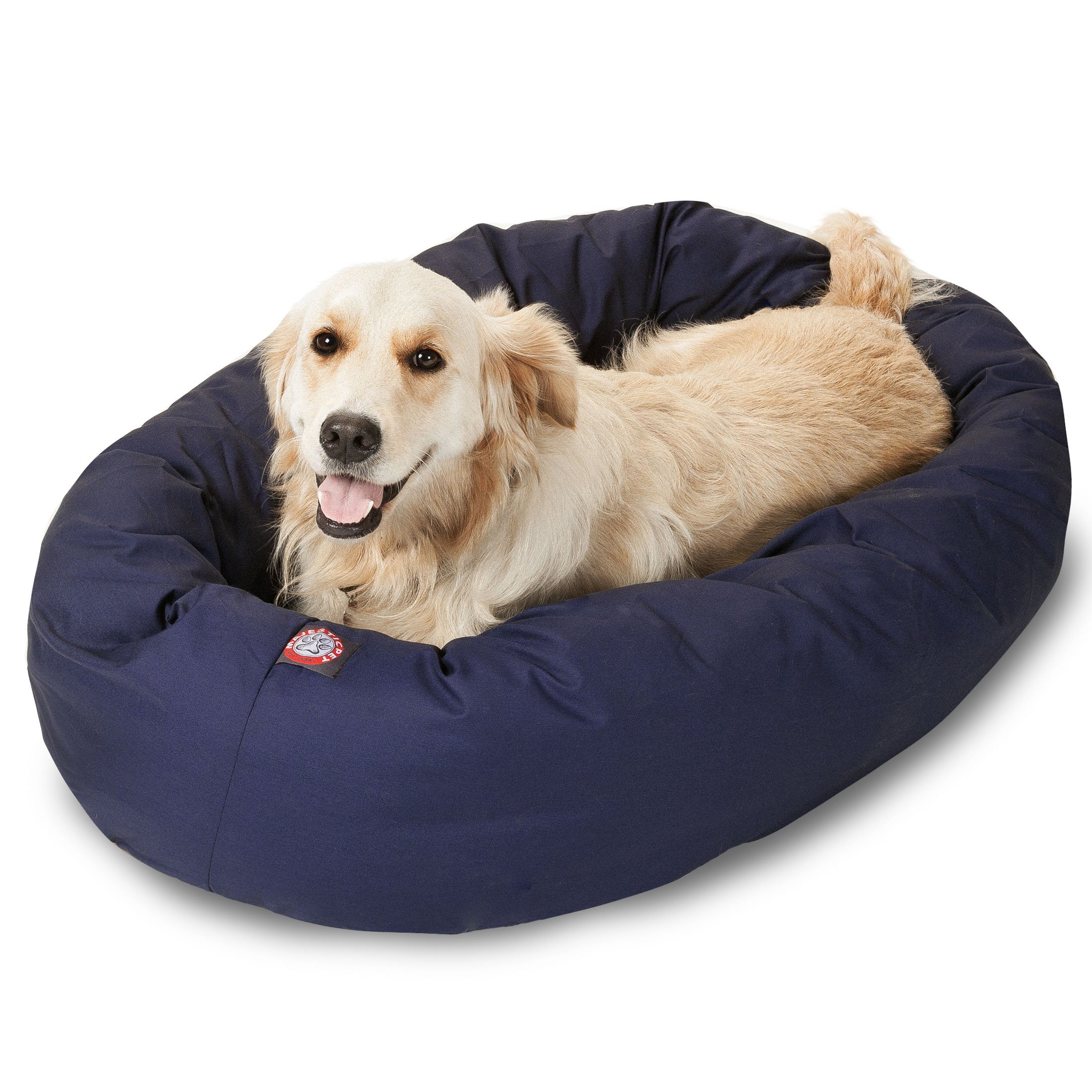 Majestic Pet 40 Inch Bagel Calming Dog Bed Washable – Cozy Soft Round Dog Bed with Spine Support for Dogs to Rest their He...