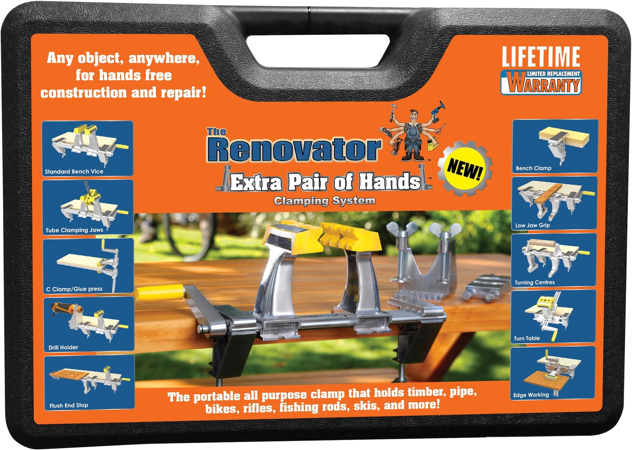 Extra Pair of Hands by Renovator - The World's Most Versatile, Portable, Patented Clamping System That Holds Your Work, So You Can Do Your Work