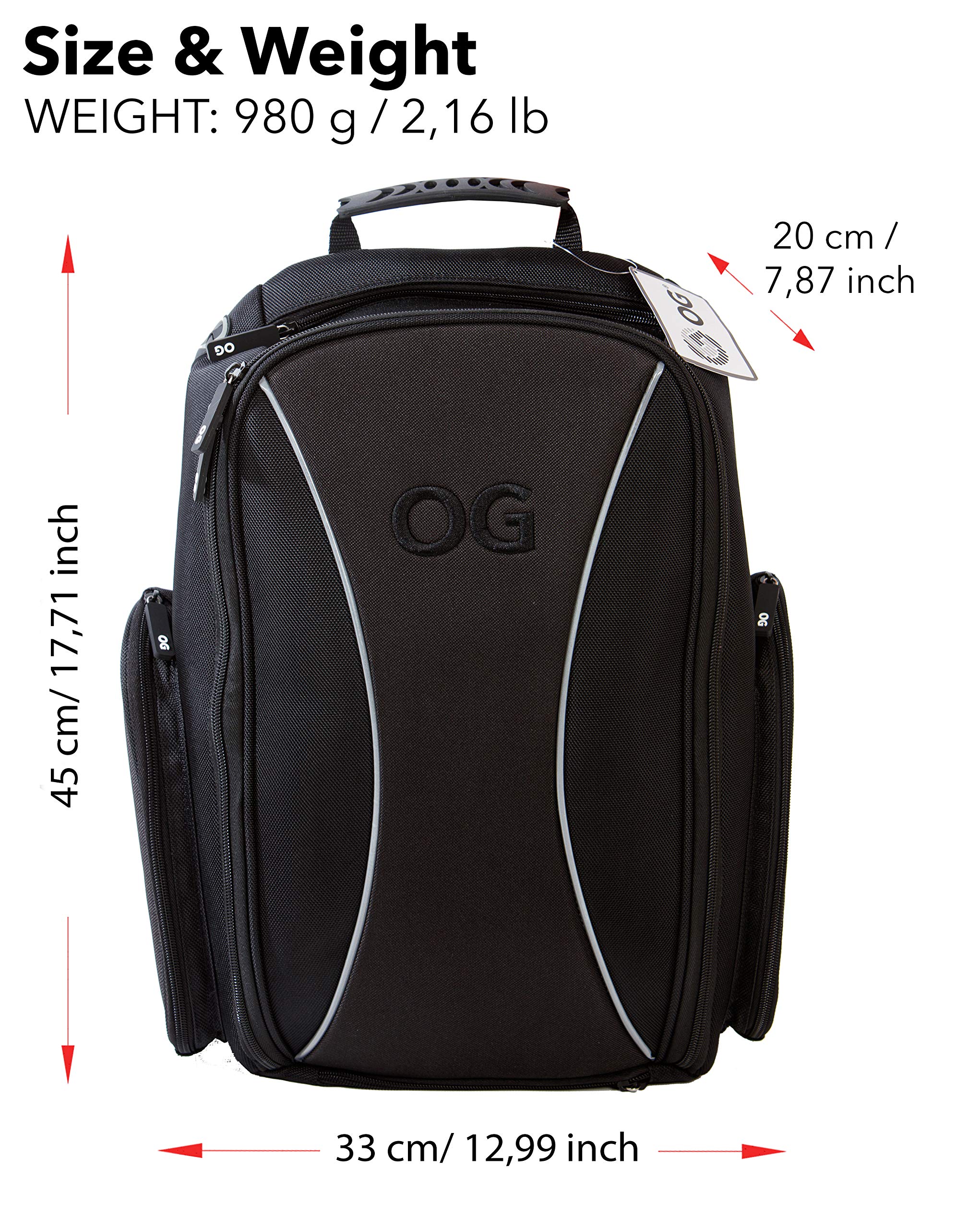 OG Original Czarny Wodoodporny Plecak Motocyklowy GO, 20L, Pasek na Kask Motocyklowy, Torba na Kask, Torba Rowerowa, M?ski, Laptop, Odblaskowy