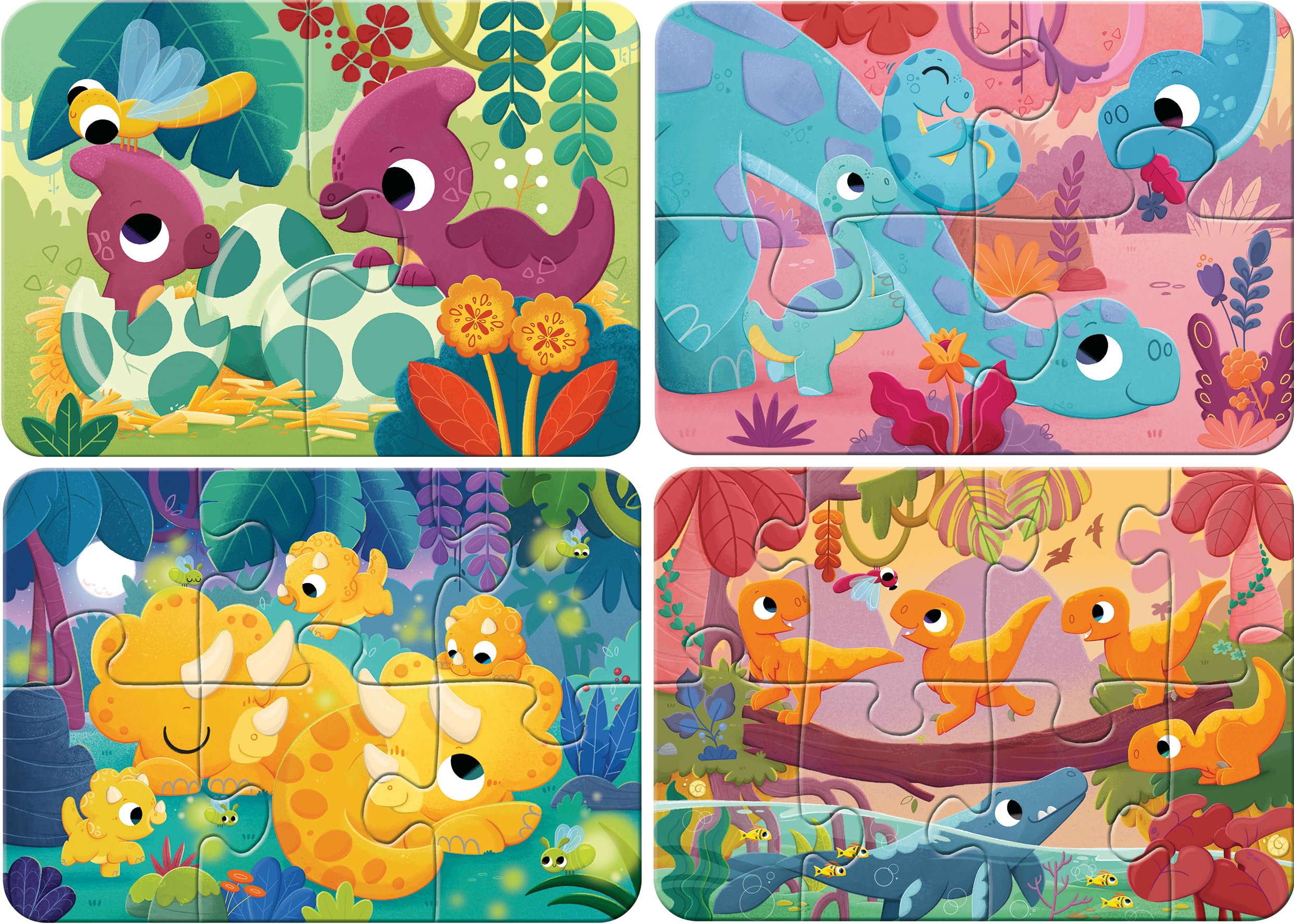 Children's Puzzle 2, 4, 6, 8 Pieces - Dinosaur Friends