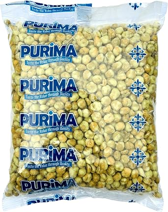 Wasabi Peas 1kg   Green Japanese Horseradish Flavoured Crispy Crunchy Coated Pea Snack - Hot Spicy Sauce Strong Flavour - Large Bulk Snacks Natural Flavouring Packaging May Vary Vegan PURIMA