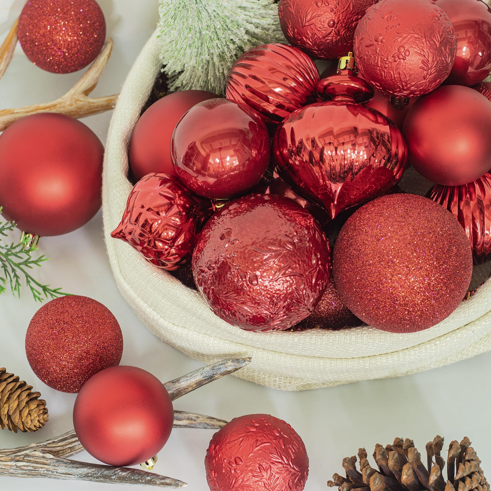 Assortiment 12 Boules Noël En Velours 8 Cm/ Pouces - Belgium