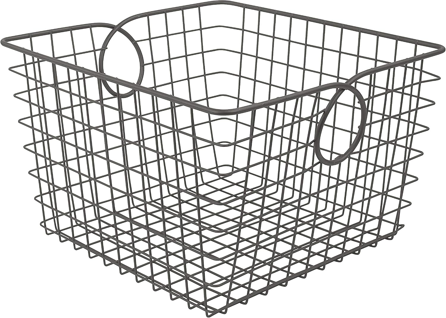 Spectrum Teardrop Wire Large Basket (Industrial Gray) - Storage Bin & Décor for Bathroom, Closet, Pantry, Under Sink, Toy, Shelf, Kitchen, & Nursery Organization