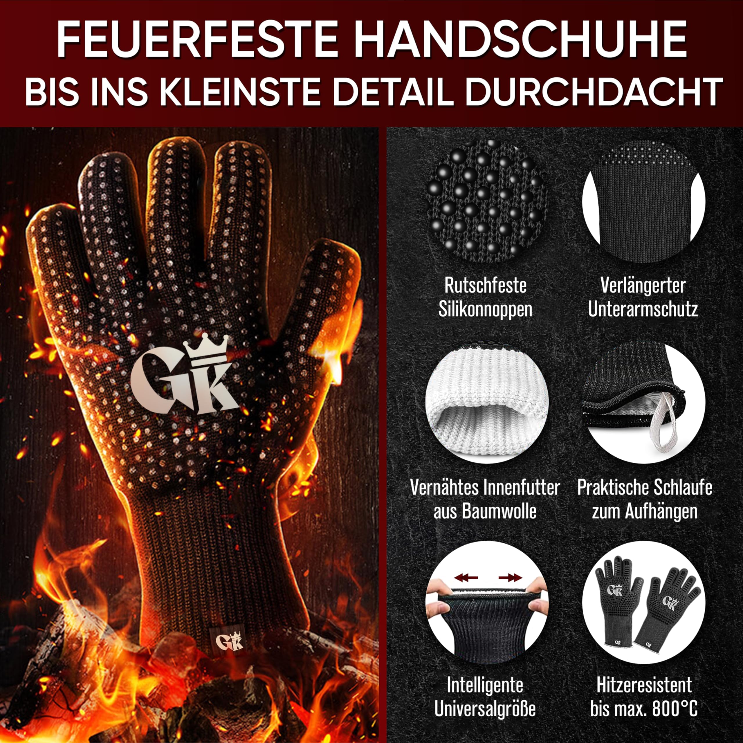 GUSSKÖNIG Gusseisen Wok Pfanne - 35 cm robuste Wokpfanne für Gasgrill, Herd, Ofen und Lagerfeuer- Gusseisen Wokpfanne inkl. Pflegepaste, Ringreiniger, Grillhandschuhe & Rezeptbuch - 30 Jahre Garantie