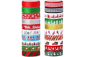 Sparkling Xmas Grosgrain Ribbon: 20 Rolls of Festive Elegance