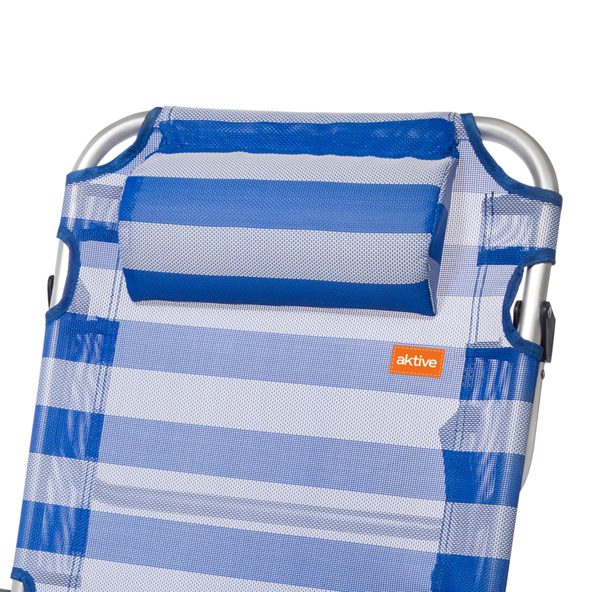 AKTIVE Lot de 2 chaises Pliantes Multipositions pour Plage, Jardin, terrasse ou Camping, 5 Positions différentes, Dimensions 48 x 46 x 84 cm, Hauteur 21 cm, renforcées avec poignée pour Le