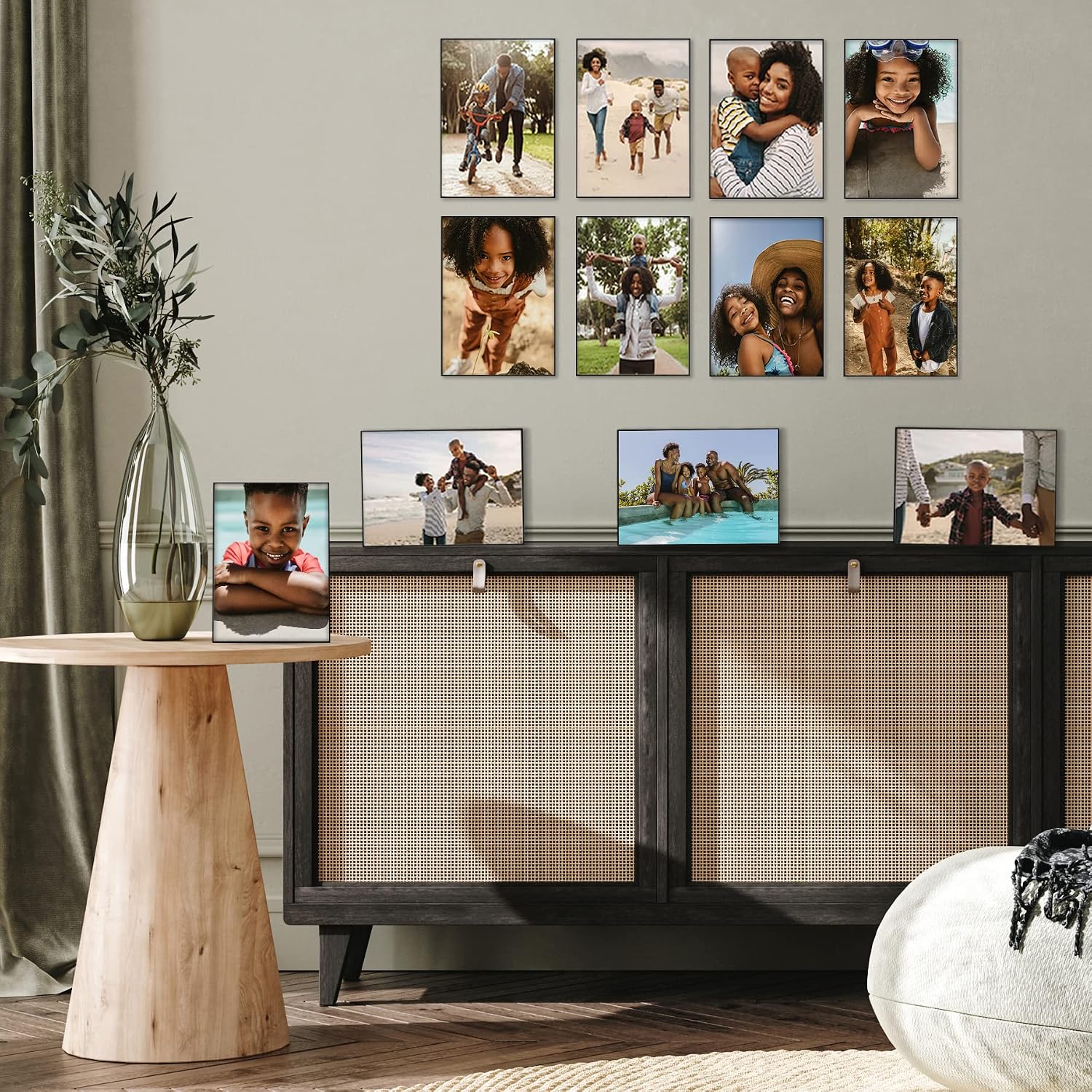 Americanflat Front Loading 5x7 Picture Frame with Shatter-Resistant Glass - Set of 12 - Metropolitan Collection - Photo Frame for Tabletop and Wall Display - Black