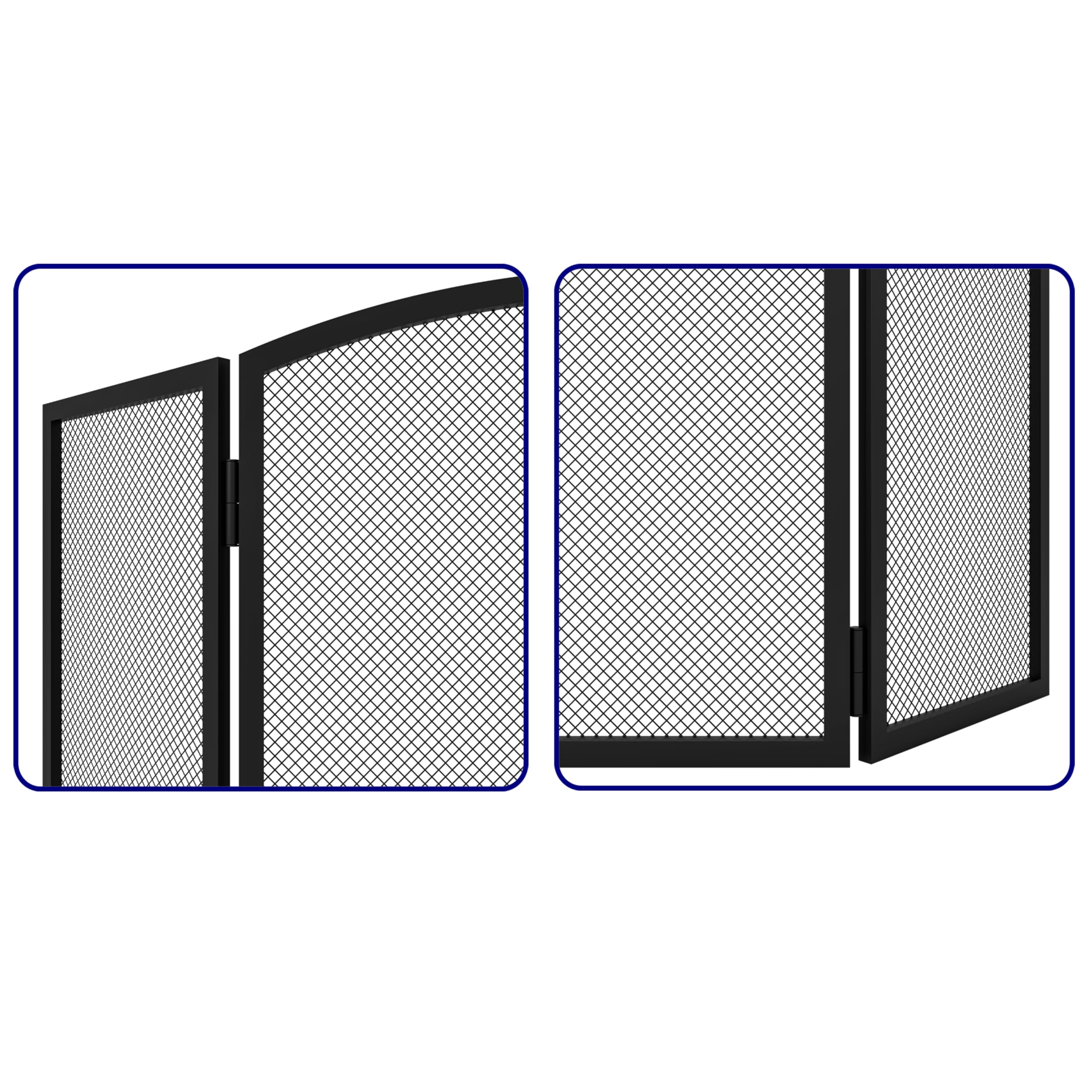Kingson Black Fireplace Guard – Protezione antincendio di sicurezza per bruciatori a legna, bruciatori a legna e caminetti, protezione per la sicurezza dei bambini, 96,5 x 61 cm