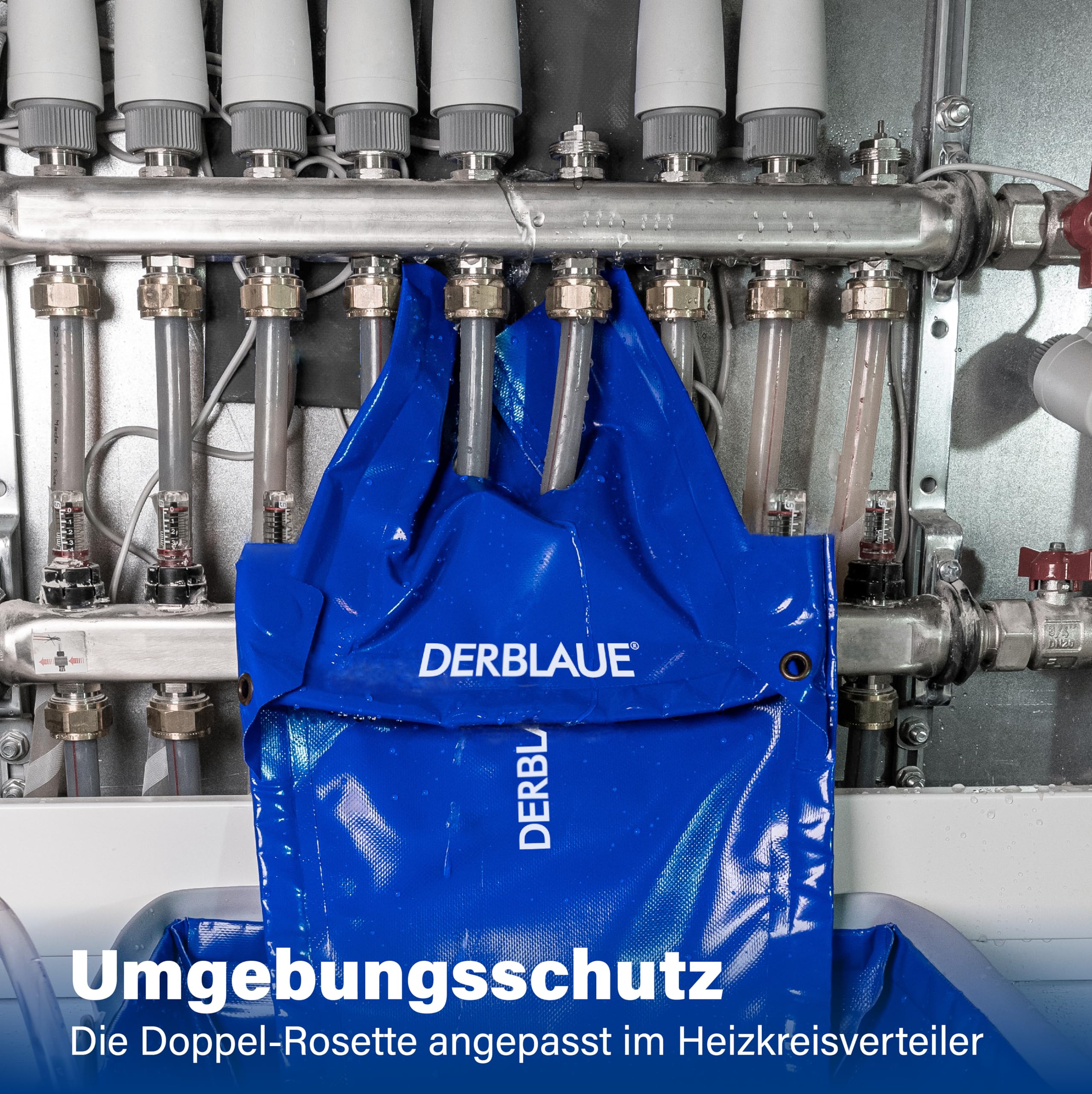 DERBLAUE® Komplett-Set – Hochflexible Flüssigkeits-Auffangsysteme – perfekte zum Leiten von Flüssigkeiten sowie maximaler Spritzschutz, für H2O