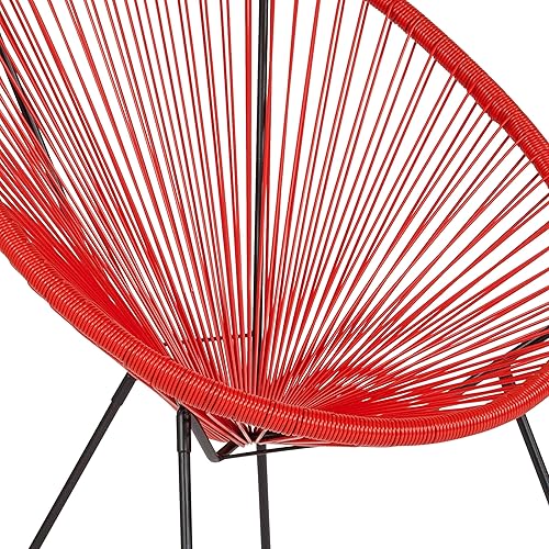 Miniatura 7 de BizChair Silla de salón elástica Papasan roja