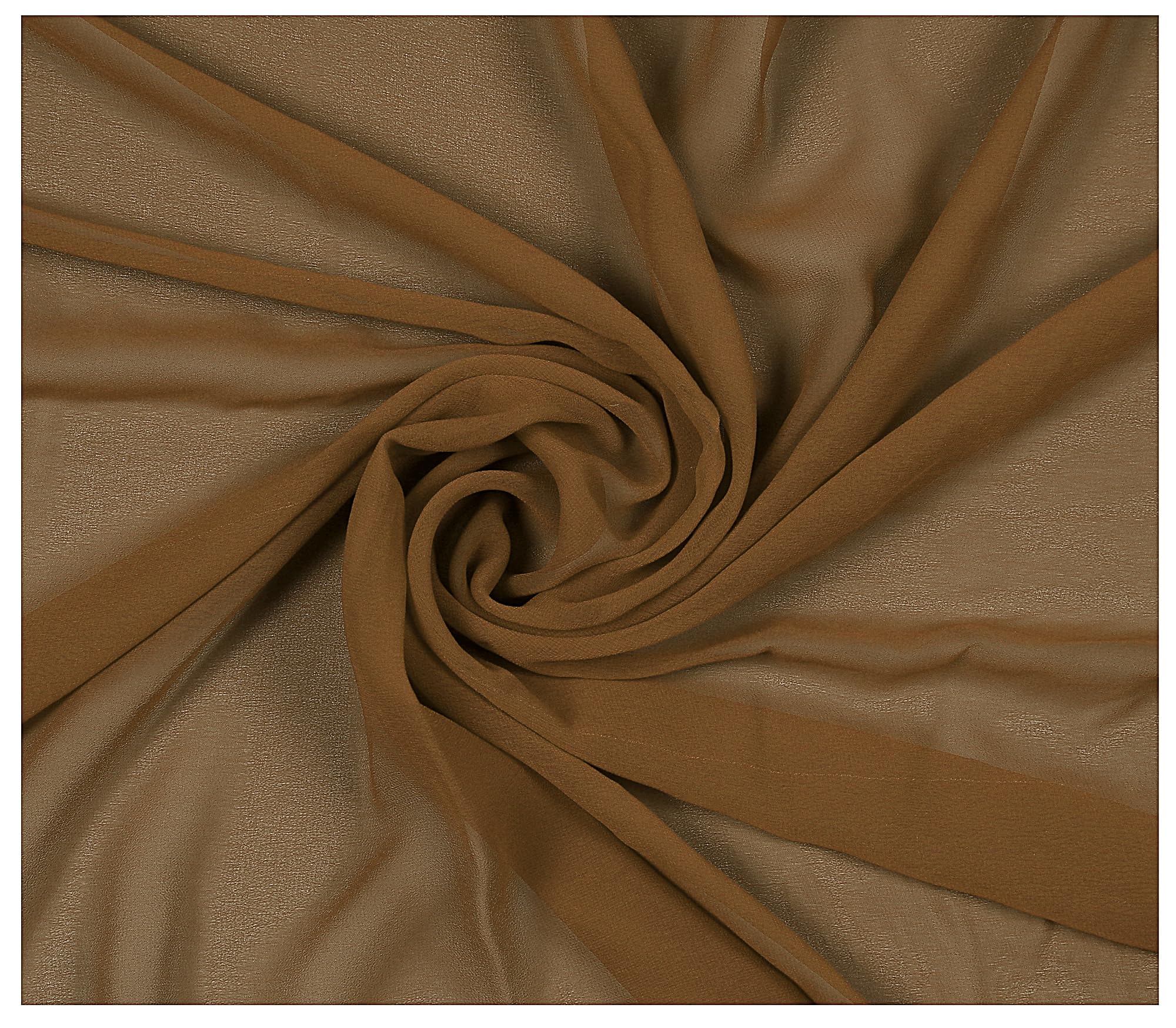 VDS Chiffon Fabric, 30 Yards Continuous Long, 44” Wide, Soft Sheer Arch Cloth for Wedding Engagement Event Party Banquet Decoration Canopy Arbor Drapery Panel Backdrop Bridal Sewing DIY (Mocha) — image 1