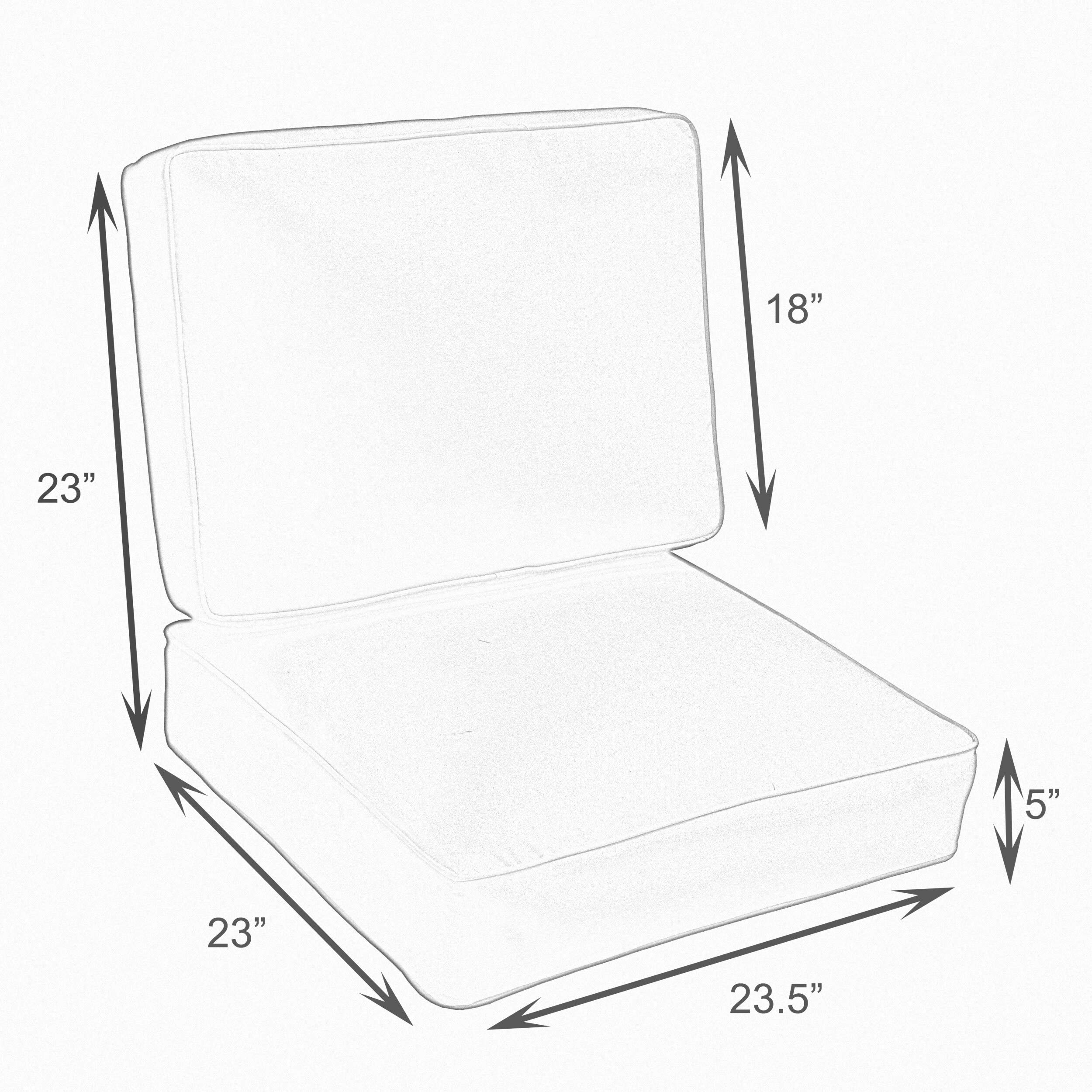 Humble and Haute Oakley Sunbrella Striped Indoor/Outdoor Corded Chair Cushion Set and Lumbar Pillow