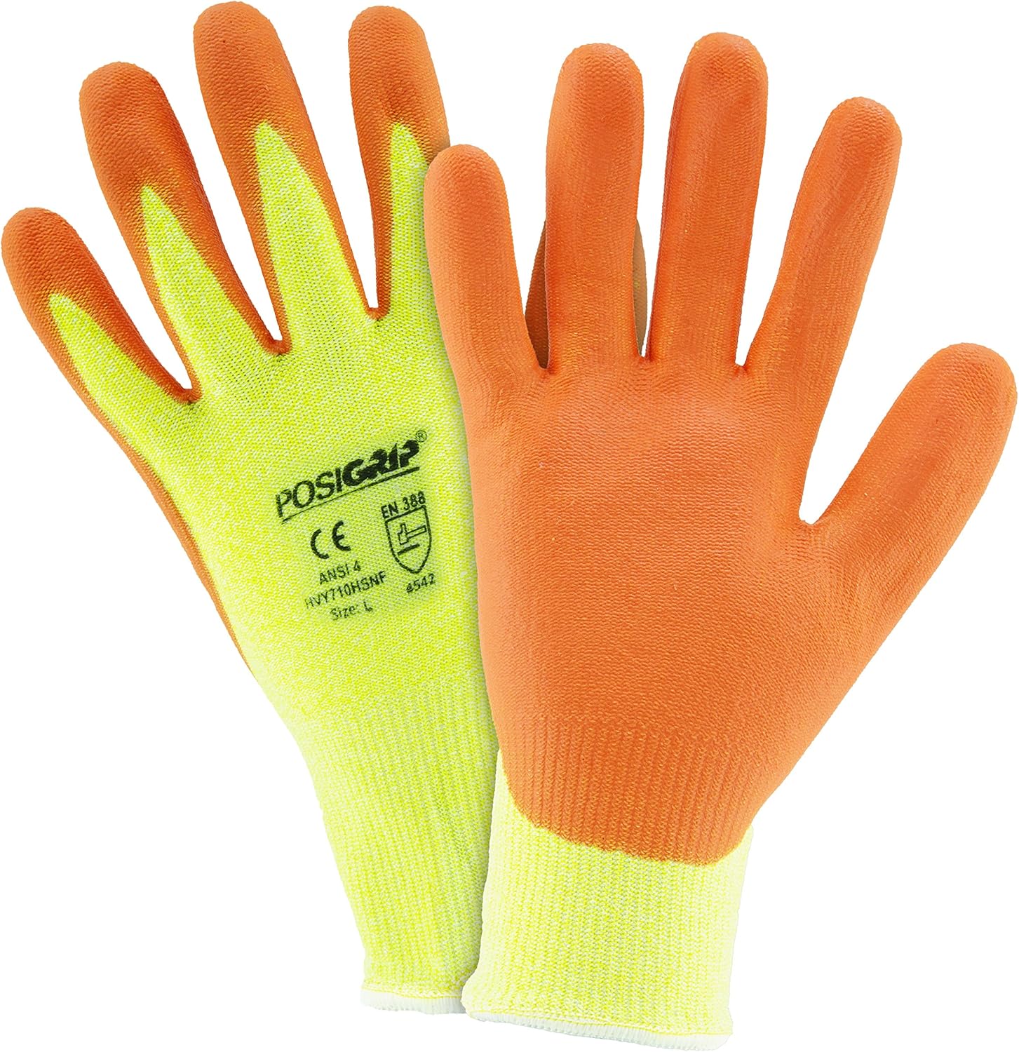 West Chester HVY710HSNF HPPE Shell Gloves – [Pack of 12] Orange, Yellow, Medium, Foam Nitrile Palm Coated Gloves