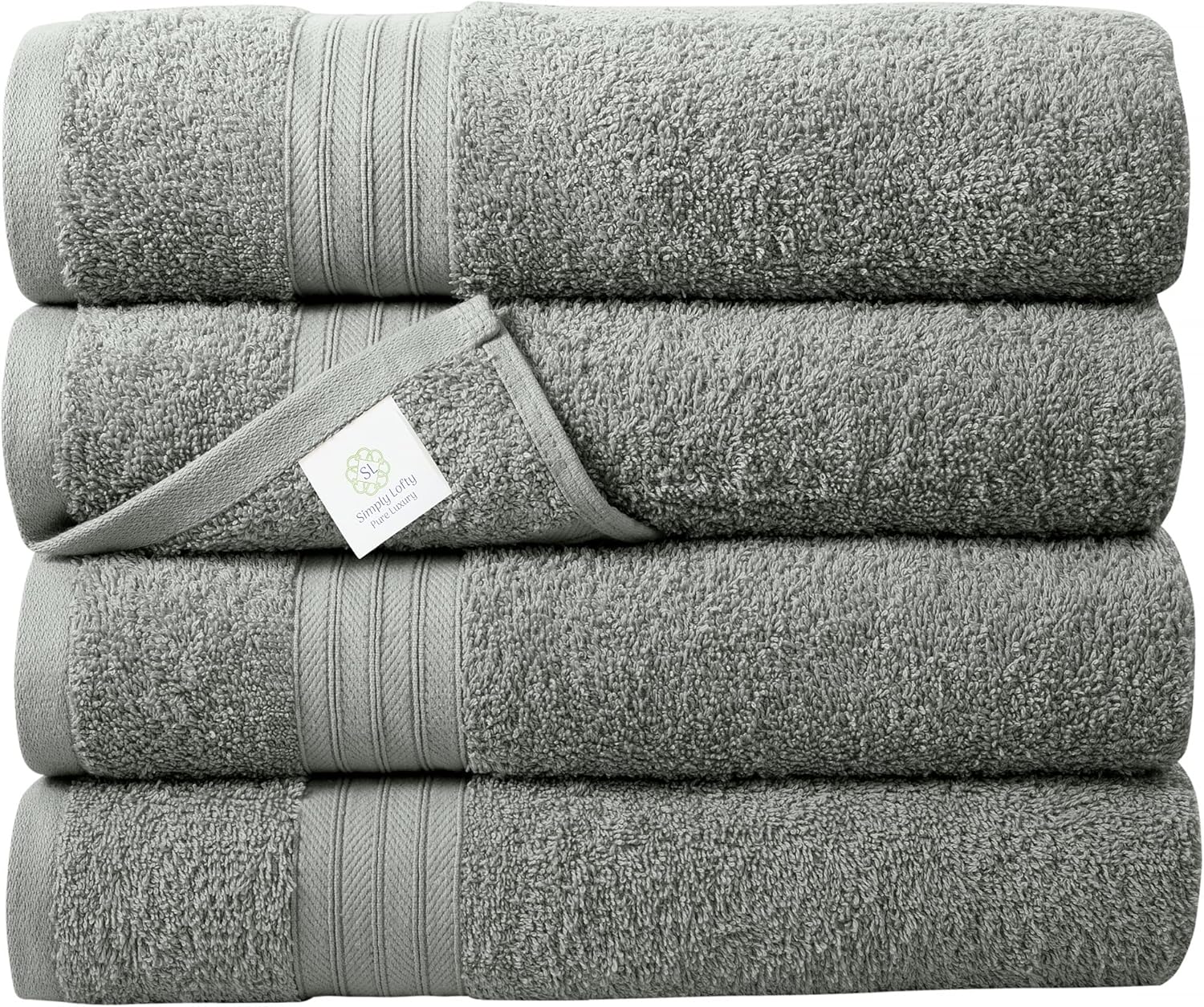 SIMPLY LOFTY Luxury Bath Towels 30x52 Inch (4 Pack) Premium