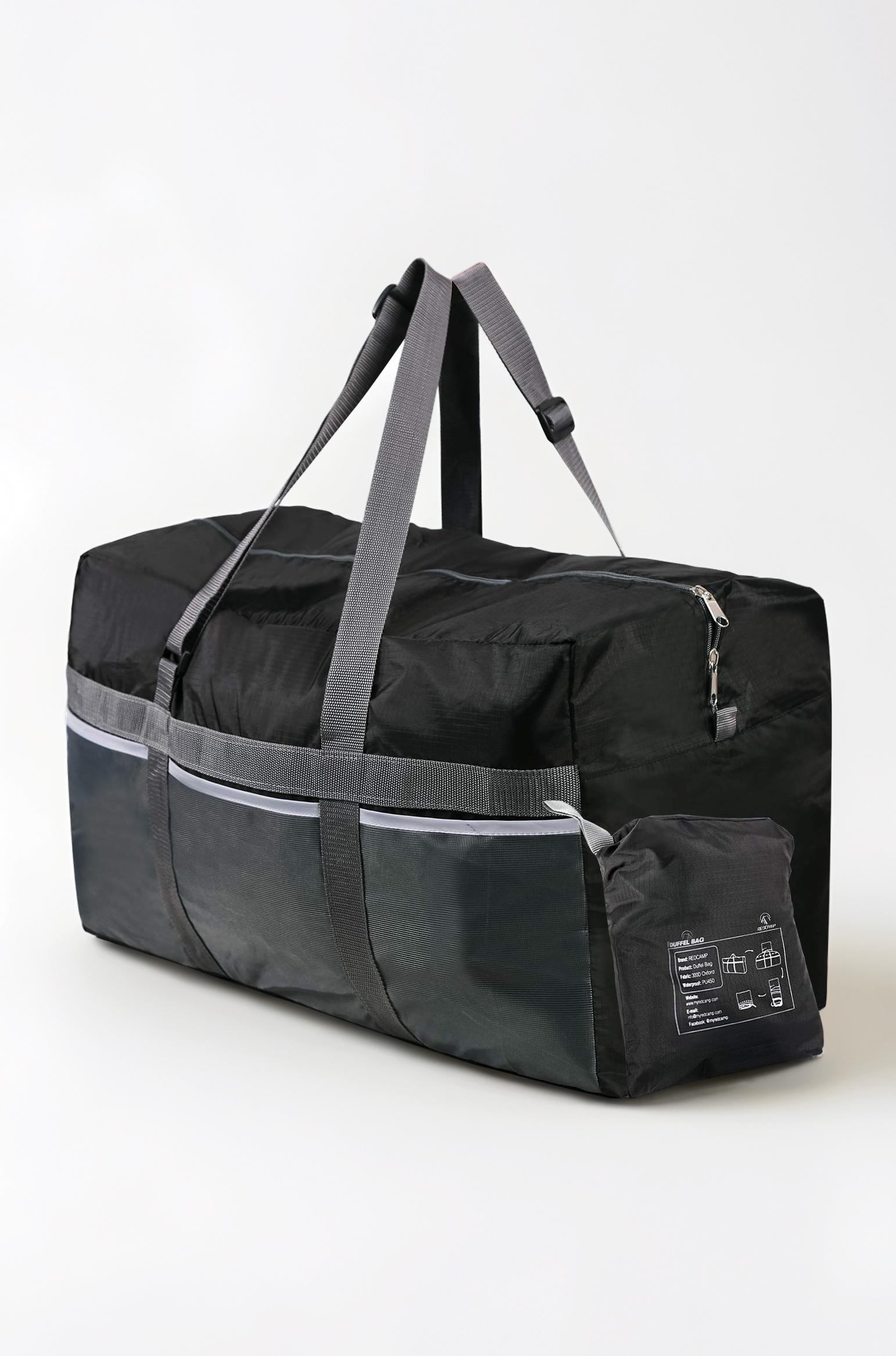 REDCAMP Foldable Travel Bag, Large Sports Bag, 75L/96L/100L, Lightweight Waterproof Tote Bag, Black 75L, 75L, Classic Black Duffel Bag