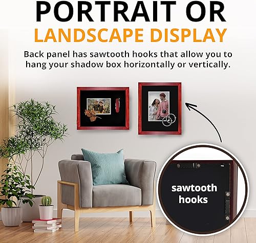 Vista 14 de Marco de caja de sombra grande de 12 x 15, vitrina de caja de sombra profunda, caja de sombra blanca, marco de imagen Shadowbox, caja de sombra