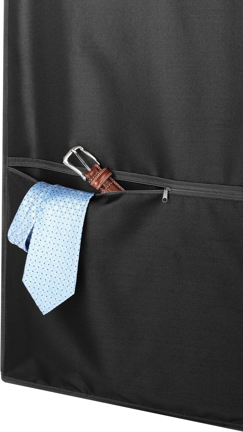 Whitmor Zippered Garment Bag with Pocket - Set of 3 - Black - Image 5