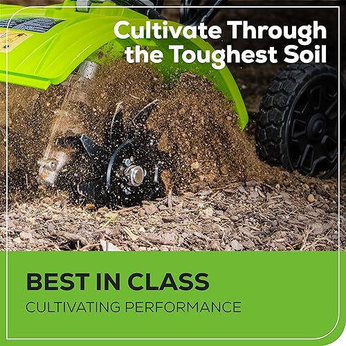 Miniatura 8 de Greenworks Pro TL80L00 cultivador inalámbrico de 80 V y 10 pulgadas, solo herramienta, TL80L00