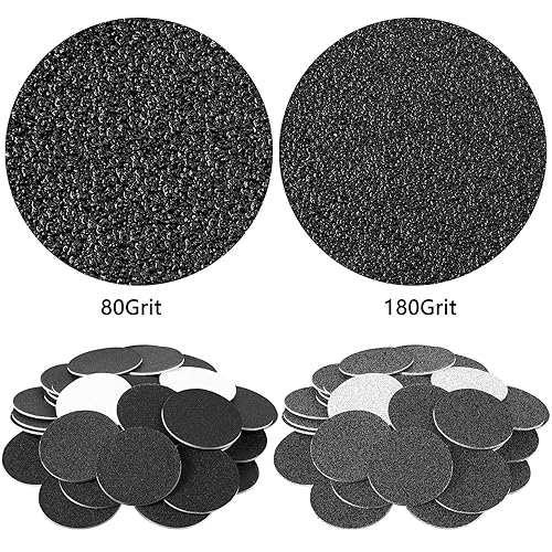 Maitys 120 discos de papel de lija reemplazables con punta de 2 dedos de repuesto, discos de repuesto de papel de lija para lima eléctrica de pies,