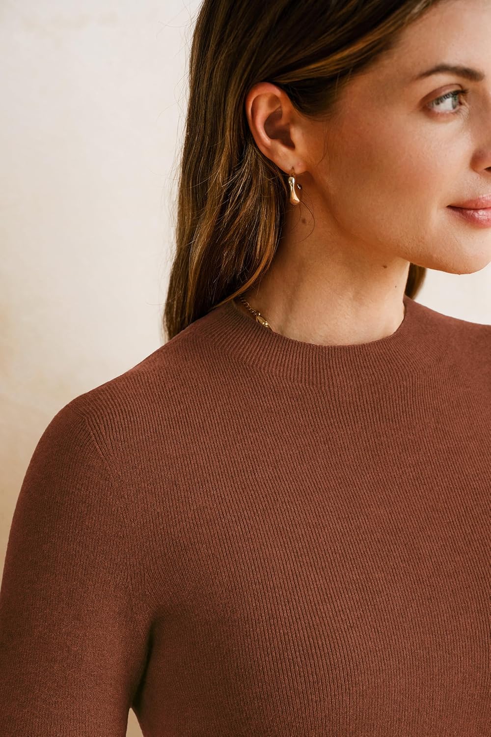 Arach&Cloz Women's Wool Blend Fall Seamless Rip Resistant Warm Layered Tops Business Casual Sweaters - Image 5