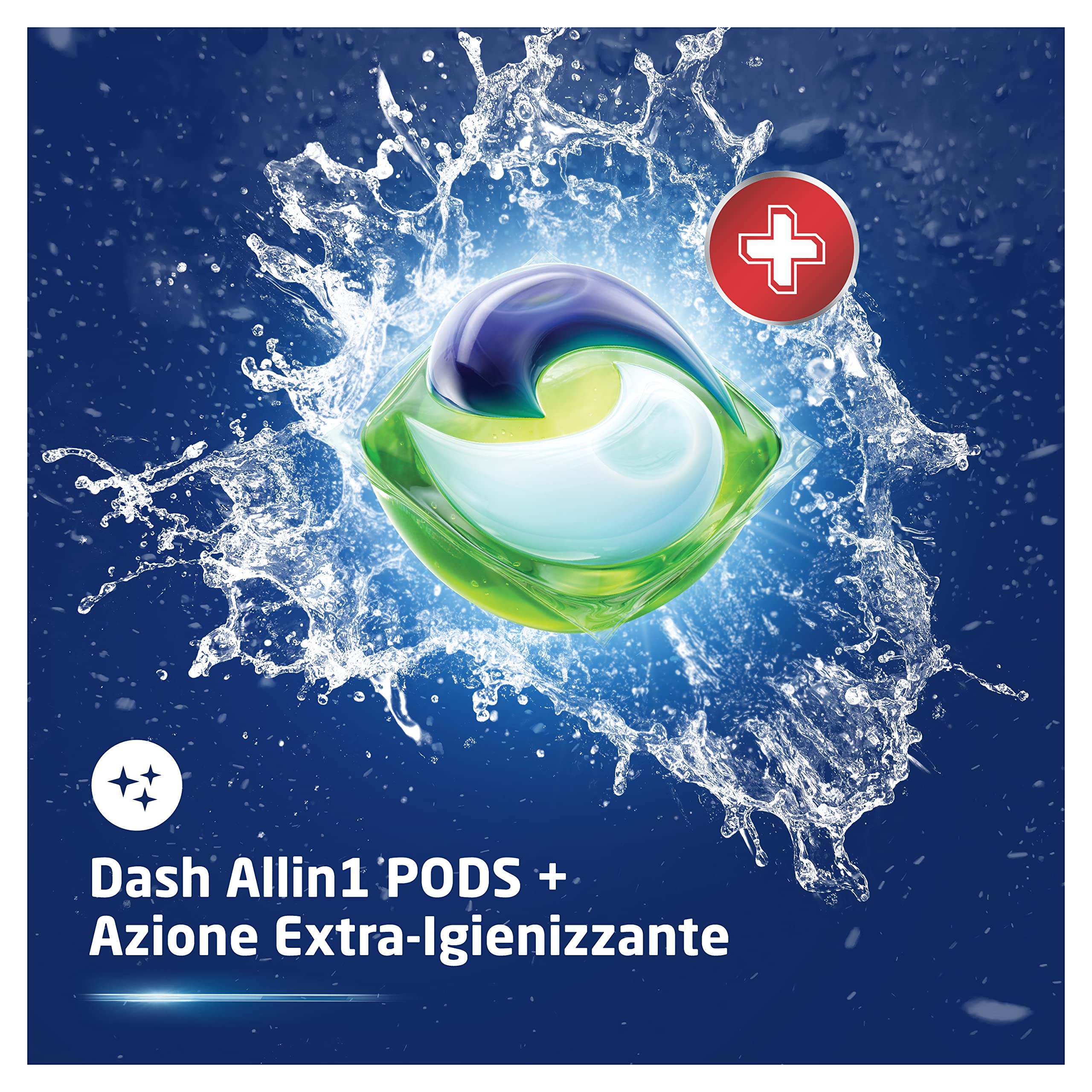 Dash Pods Detersivo Lavatrice In Capsule, 86 Lavaggi (2x43), Azione Extra-Igienizzante, Maxi Formato, Contro Sporco e Batteri Per Un Pulito Igienizzato, Efficace Anche a Bassa Temperatura