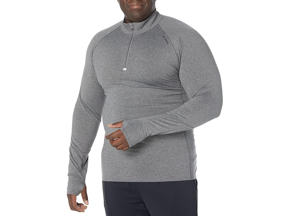 Hot Chillys Micro-Elite Chamois Zone Zip-T (Granite/Granite) Men's Clothing INTERNATIONAL SHIPPING