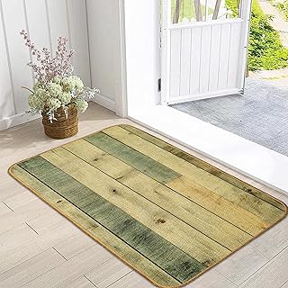 Rustic Wood Grain Door Mat,Vintage Barn Wooden Low Profile Front Doormat...