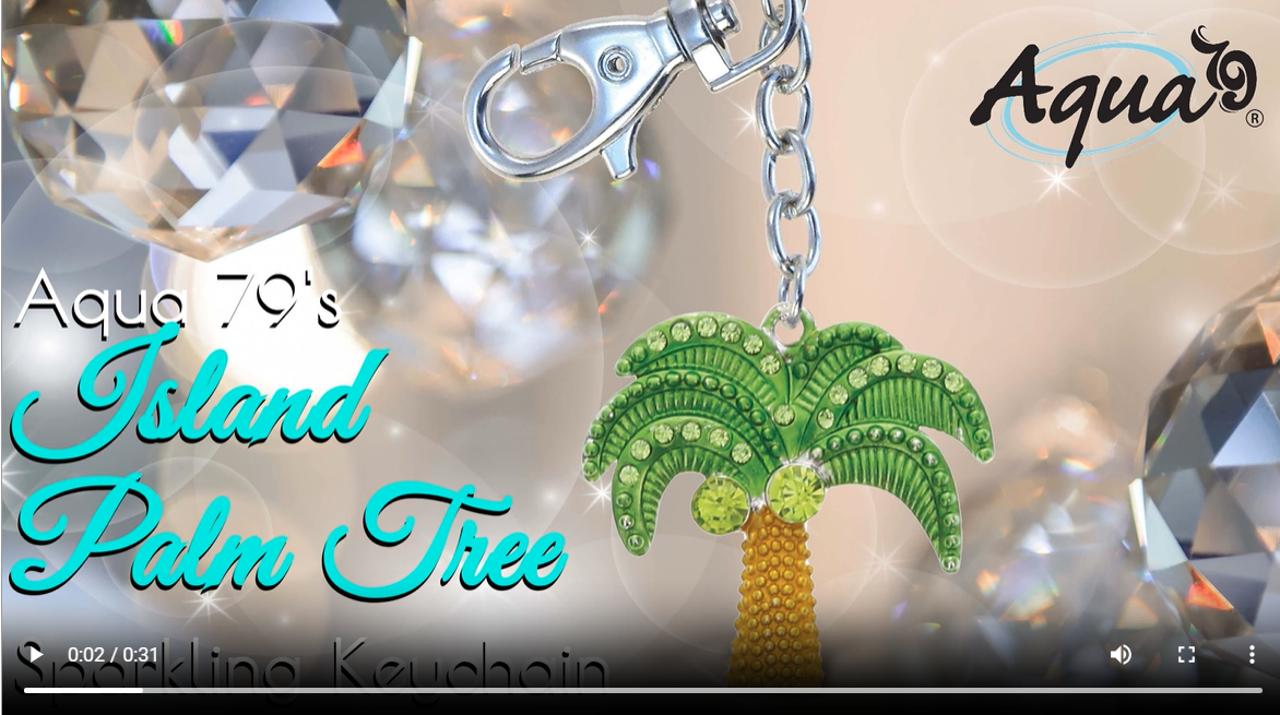 Amazon.com: Aqua 79 Sparkling Island Palm Tree Keychain Charm
