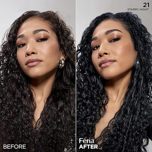 Miniatura 6 de L'Oreal Paris Feria - Tinte permanente multifacético y brillante, 21 Starry Night (negro brillante), paquete de 1