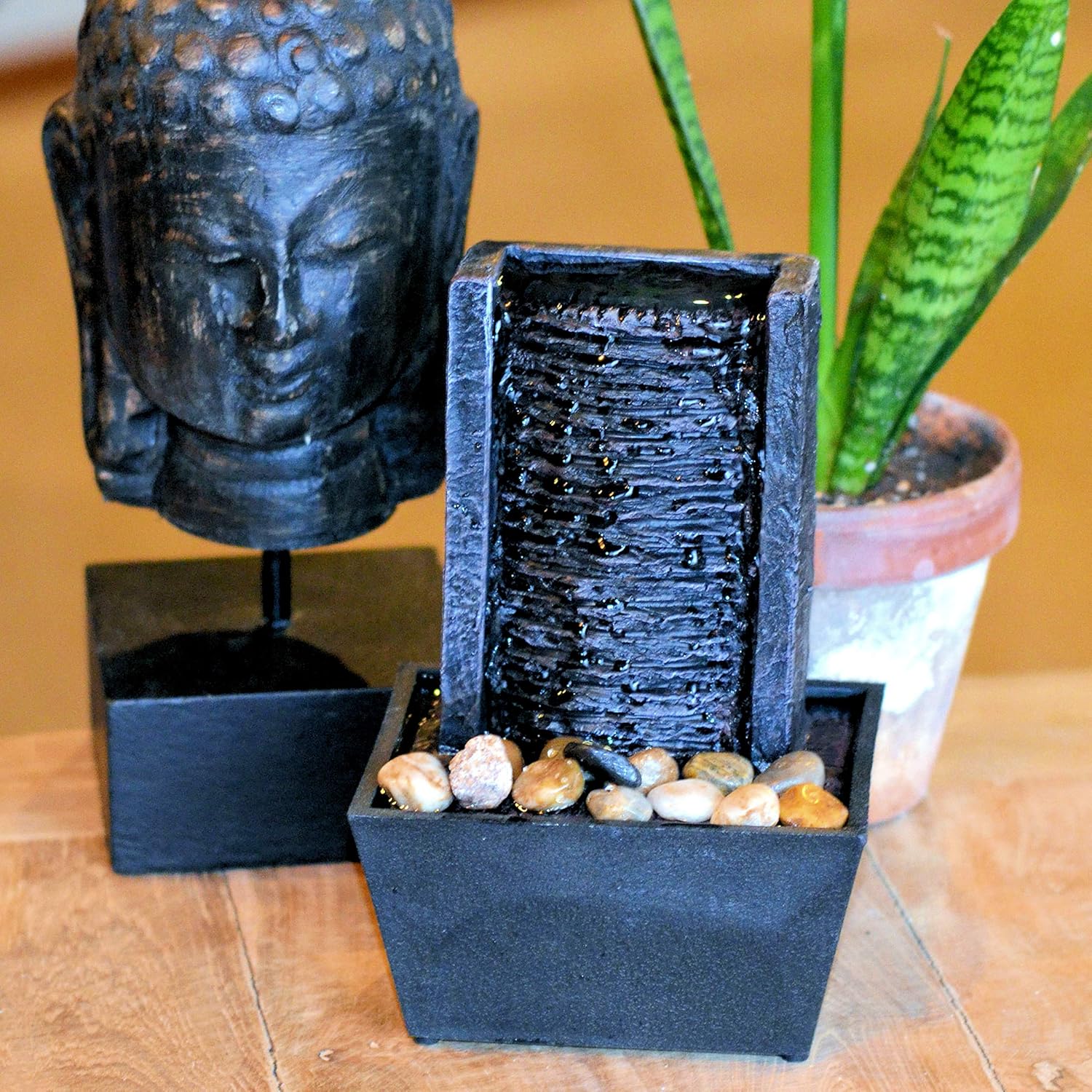 Buy Urban Zen Tabletop Fountain, Monolith Waterfall Design, 7 Inches