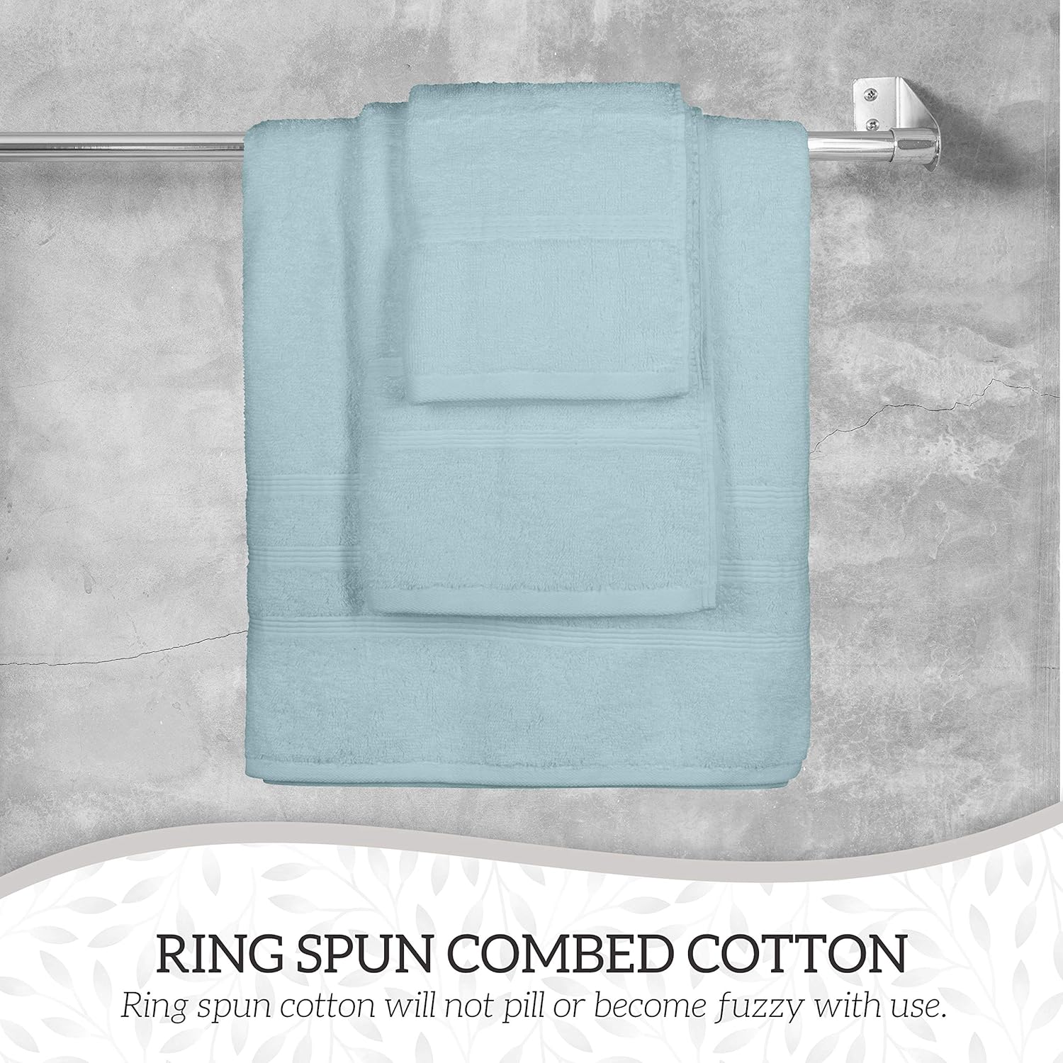 Luxury 8-Piece 100% American Combed Cotton Towel Set Includes 2 Extra Large Bath Towels, 2 Hand Towels, and 4 Washcloths Ringspun Cotton is Extra Absorbent and Super Soft (Teal): Kitchen & Dining