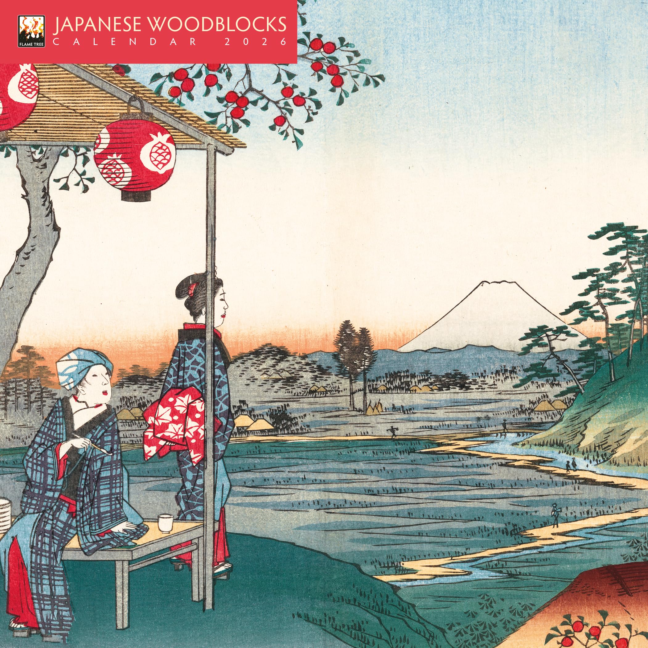 Japanese Woodblocks Mini Wall Calendar 2026 (Art Calendar)
